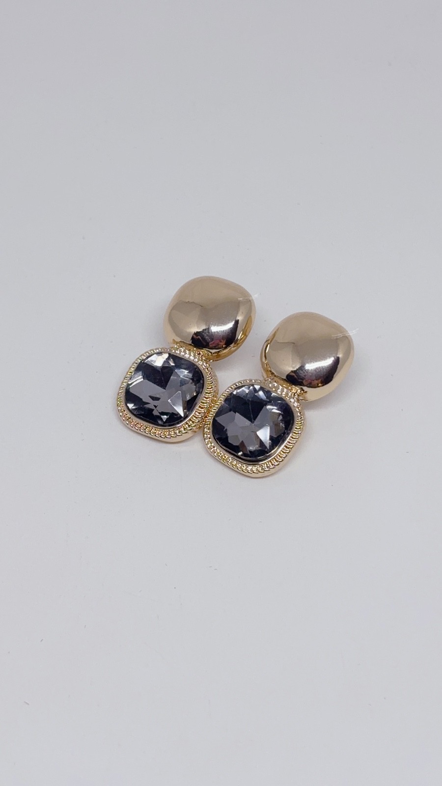 Cushion Square Stone Link Earrings
