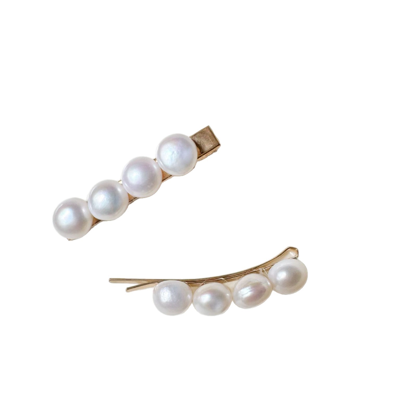 Freshwater Pearl Hair Clip Handmade Minimalist Hairpin Decorative Accessory