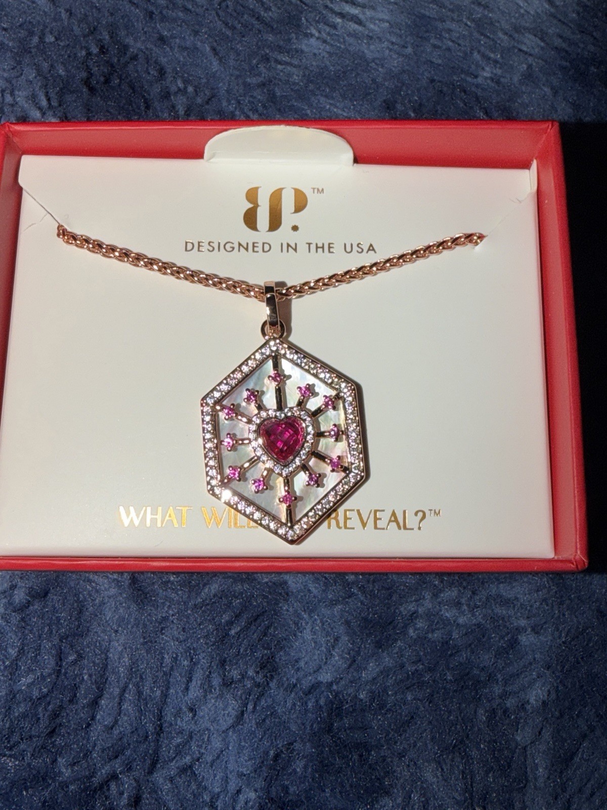 Bomb Party HEARTS ON FIRE Heart Necklace Ruby Rose Gold Plating July 2026.