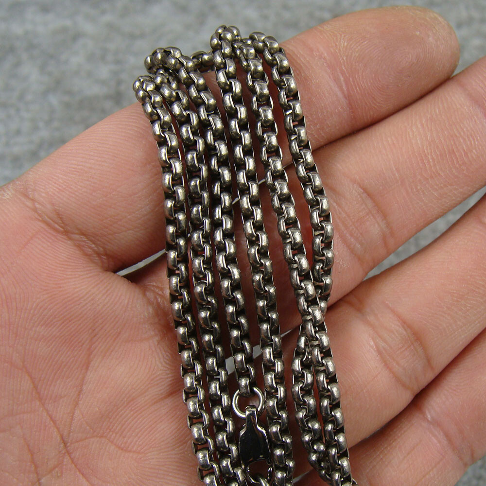 Pure Titanium Anti-allergy Necklace 3mm Ti O Shaped Chain, Length – 25.59″