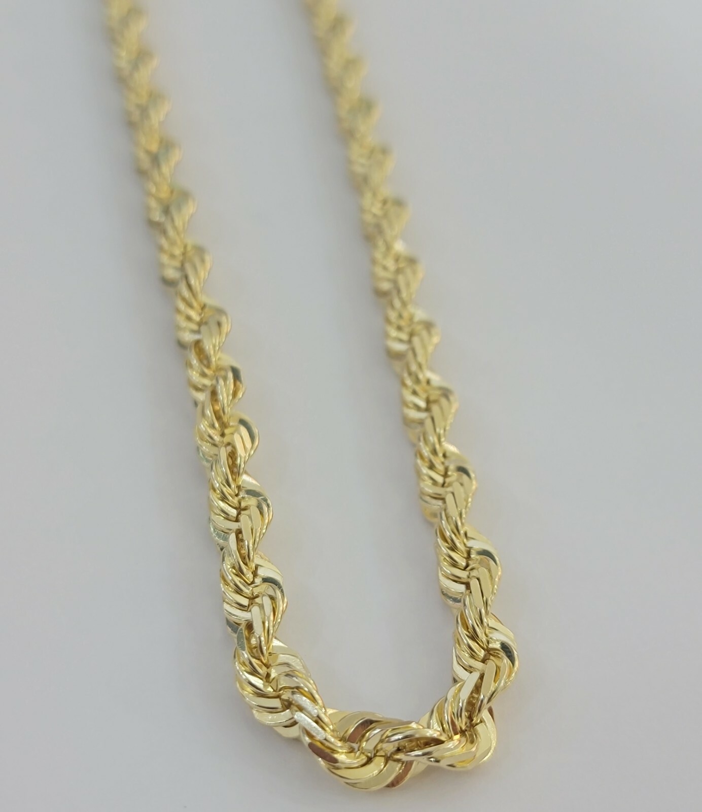 Real Solid 10k Gold Rope Chain Necklace 4mm-10mm Diamond Cut 18″-30″ For Pendant