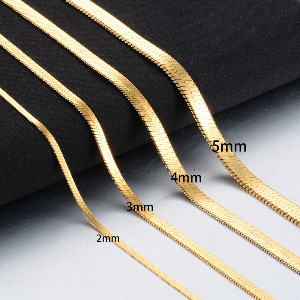 Genuine 18K Yellow Gold Filled 16-24 inch Italian Flat Snake Chain Necklace K764