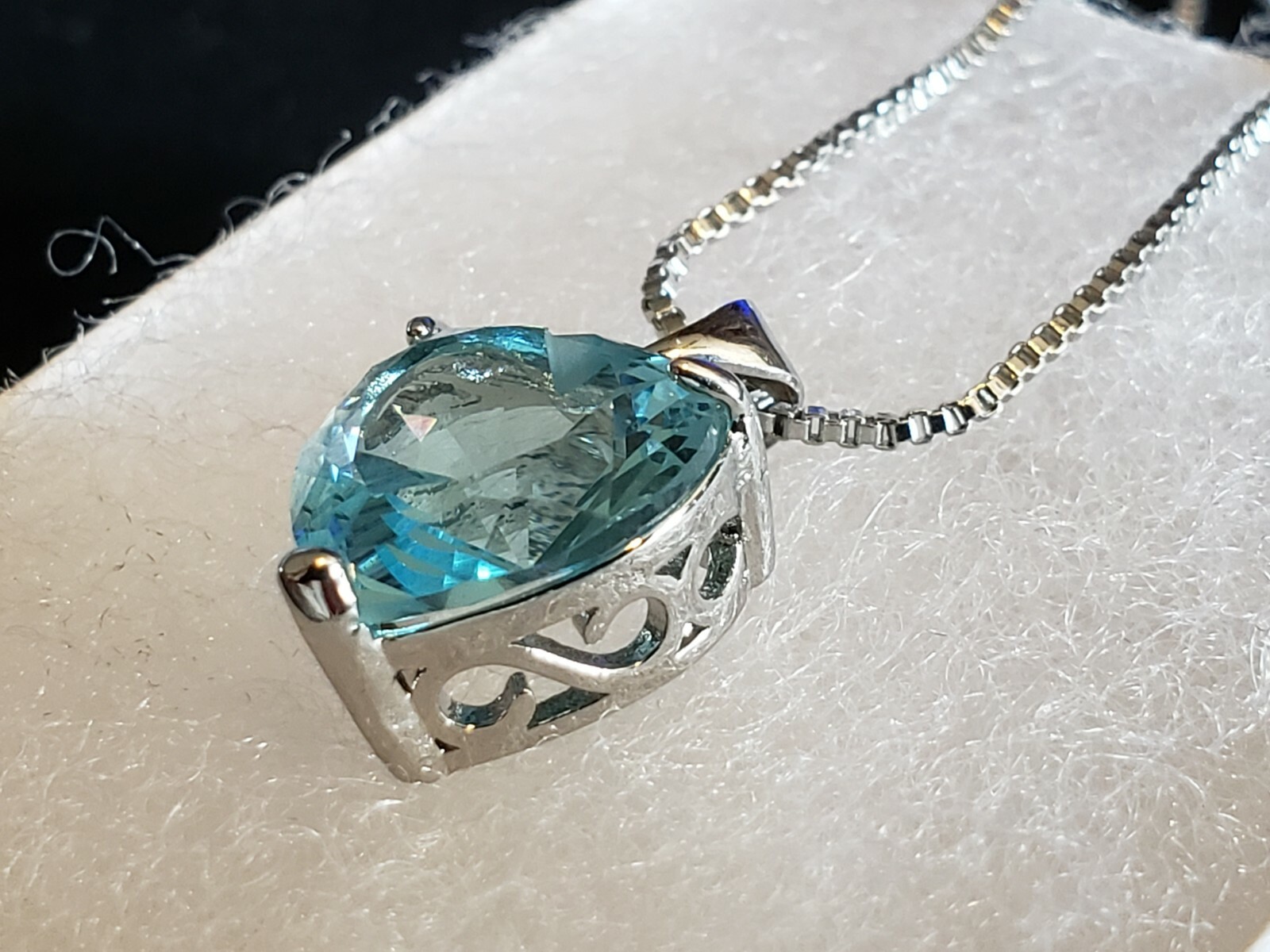 Birthday Gift Necklace Aqua Blue Heart