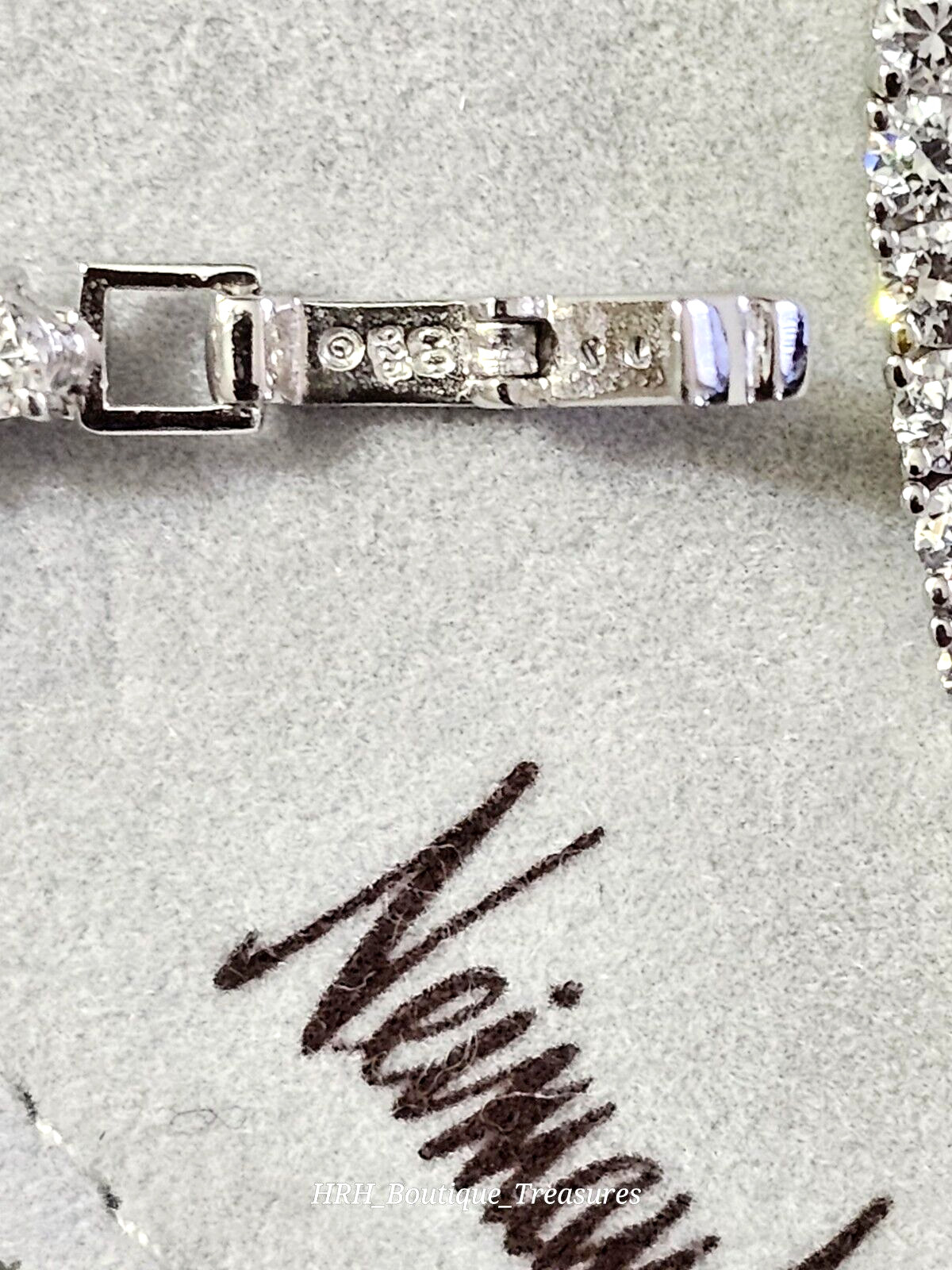 Vintage Neiman Marcus CZ Tennis Necklace 925 Sterling Rhodium Plated 16” New