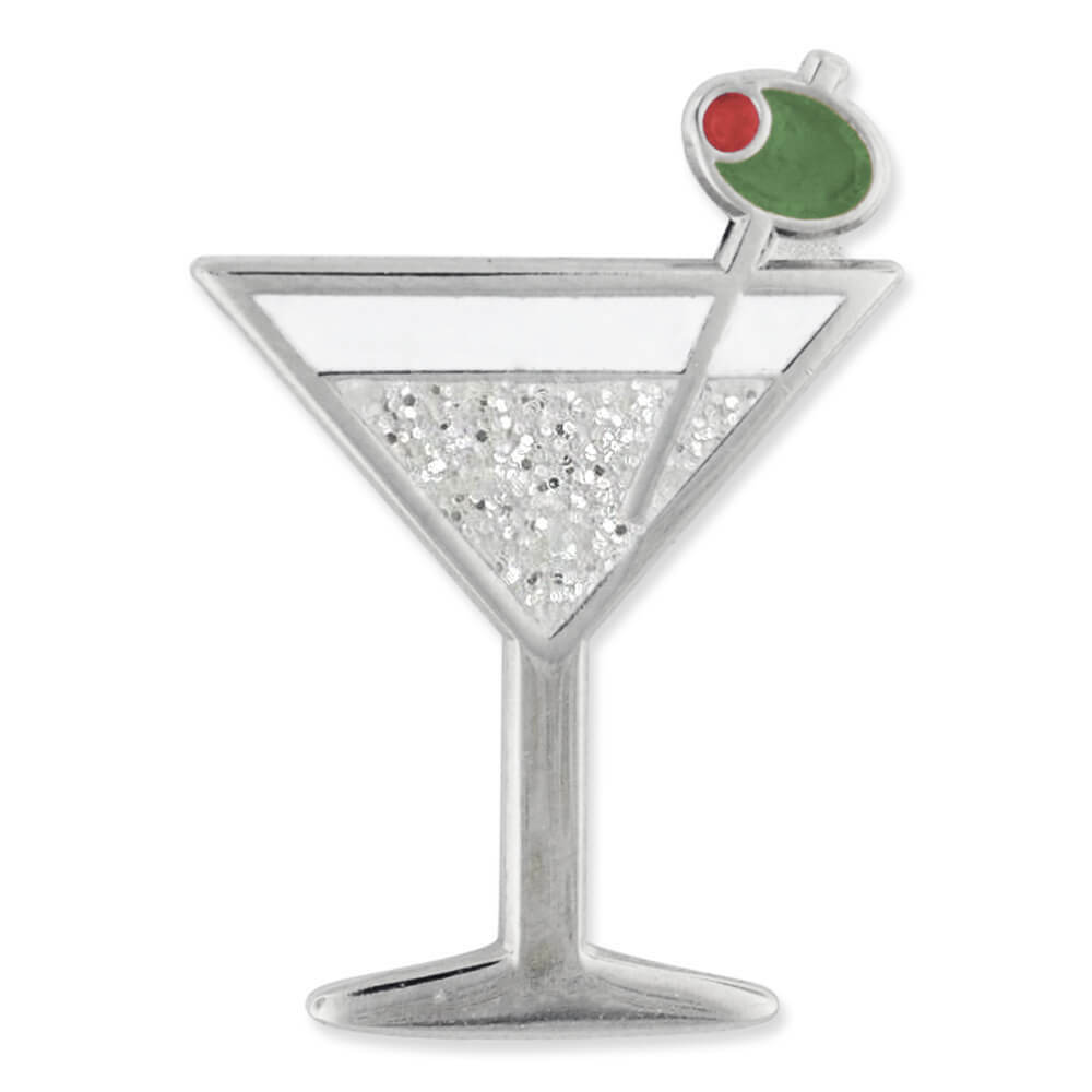 PinMart’s Martini w/ Olive Fun Food Celebration Glitter Enamel Lapel Pin