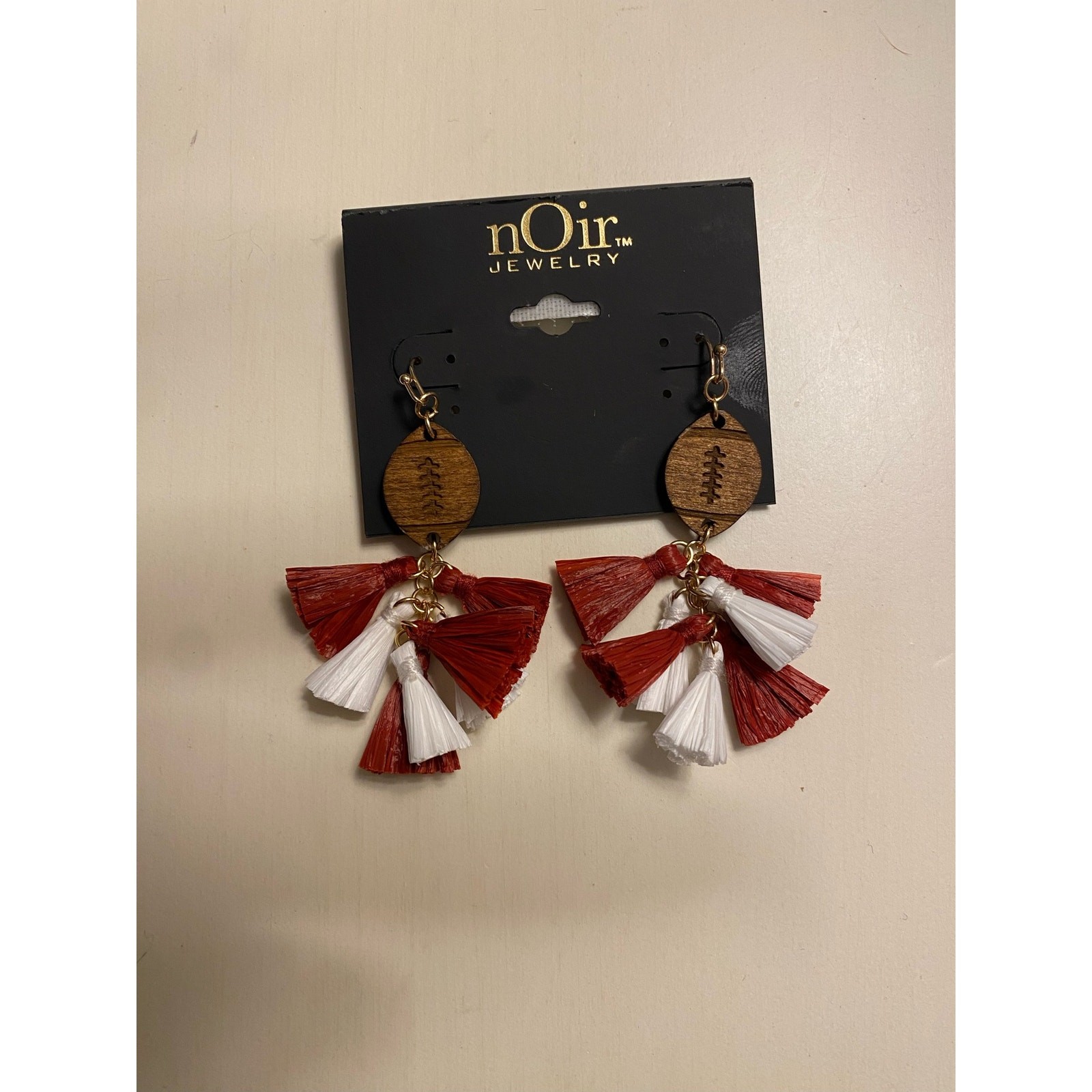 nOIr Alabama Football Earrings