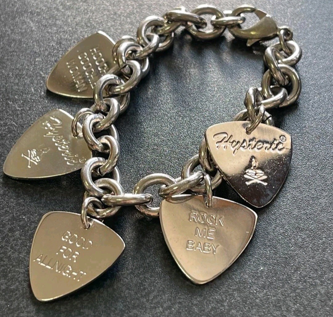 Hysteric Glamour Guitar Pick Charm Bracelet + Bag USA SELLER