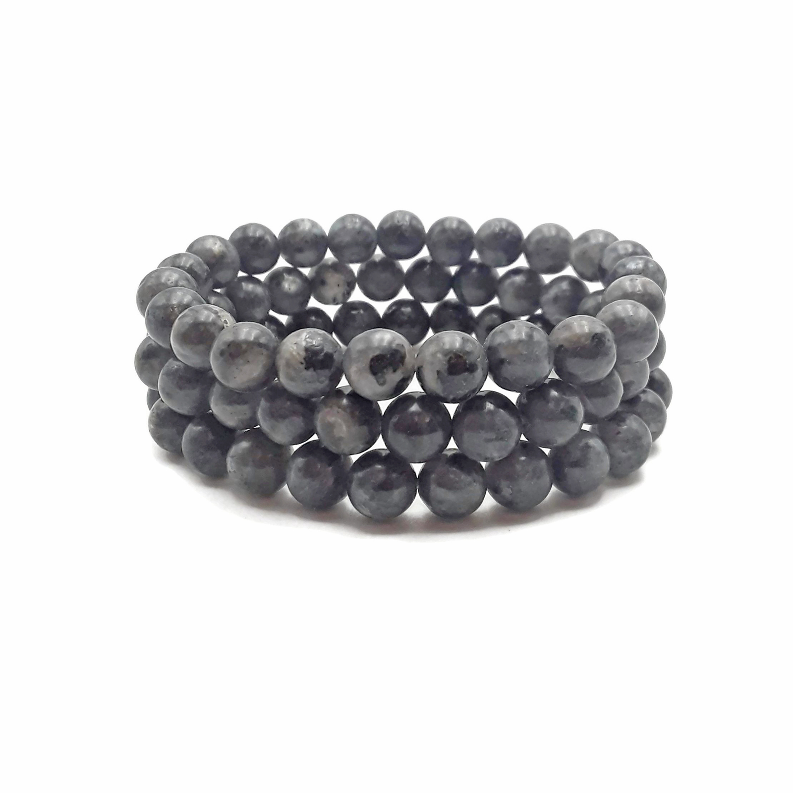 Larvikite Labradorite Bracelet Smooth Round Size 8mm 10mm 7.5″ Length