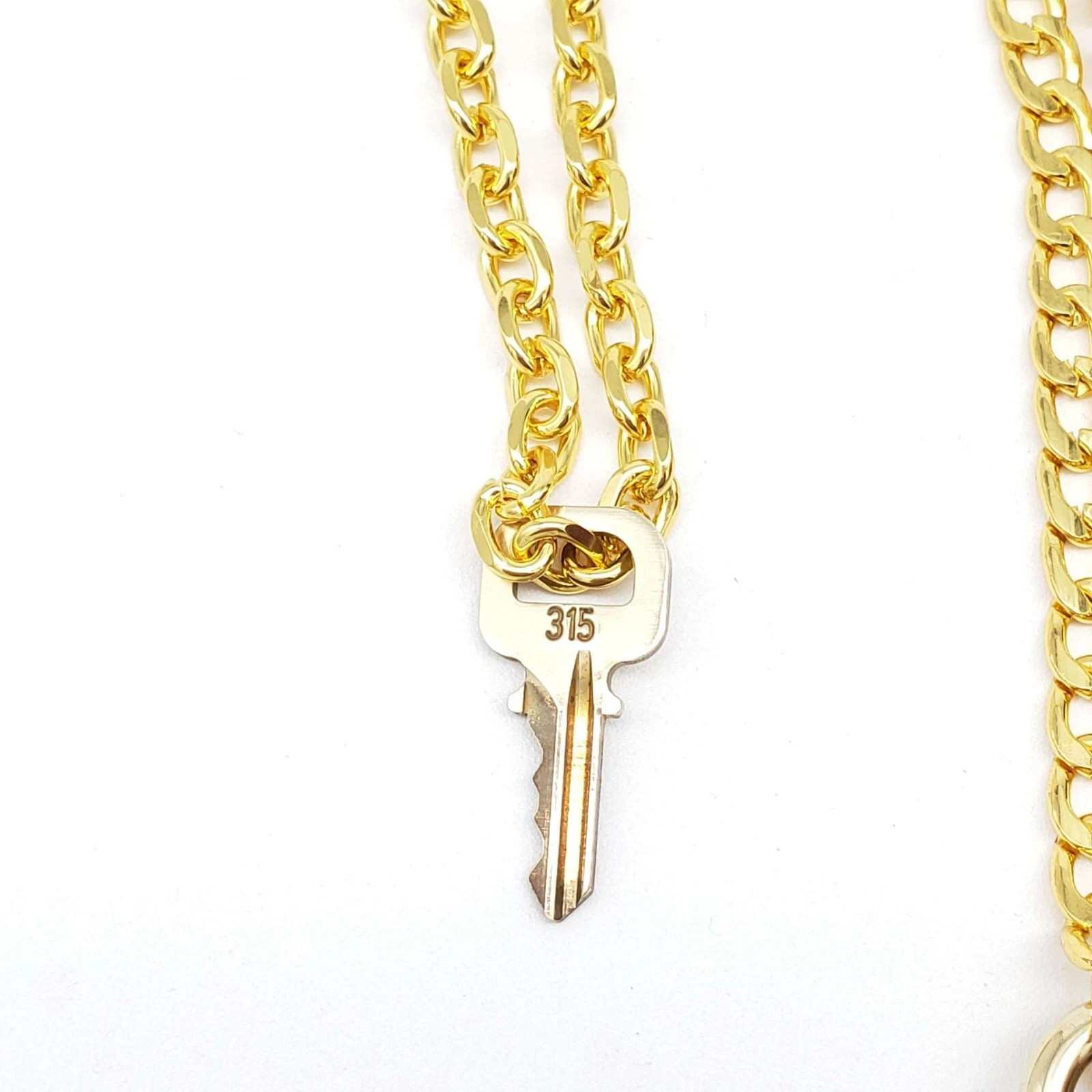 Authentic Louis Vuitton Lock & Key w/ 18k Gold Plated Chain Necklace