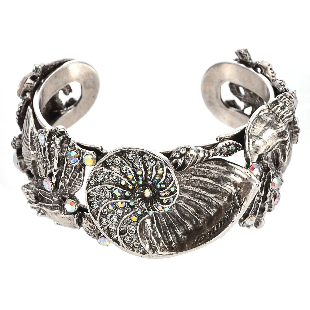 Kirks Folly Dreamer Nautilus Shell Cuff Bracelet – Silver Ox