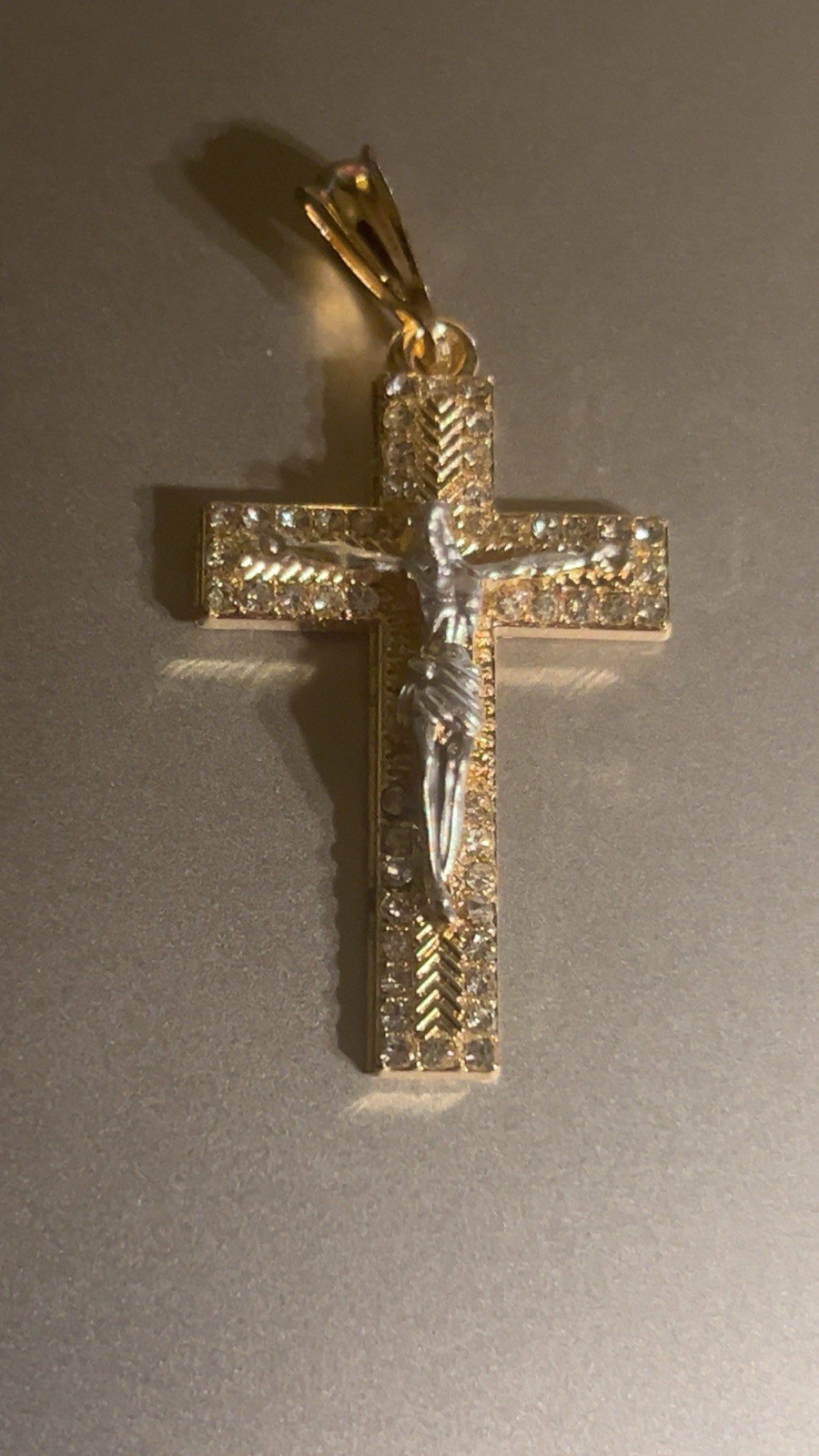 Gold Plated Stainless Steel Jesus Cross Crucifix Pendant
