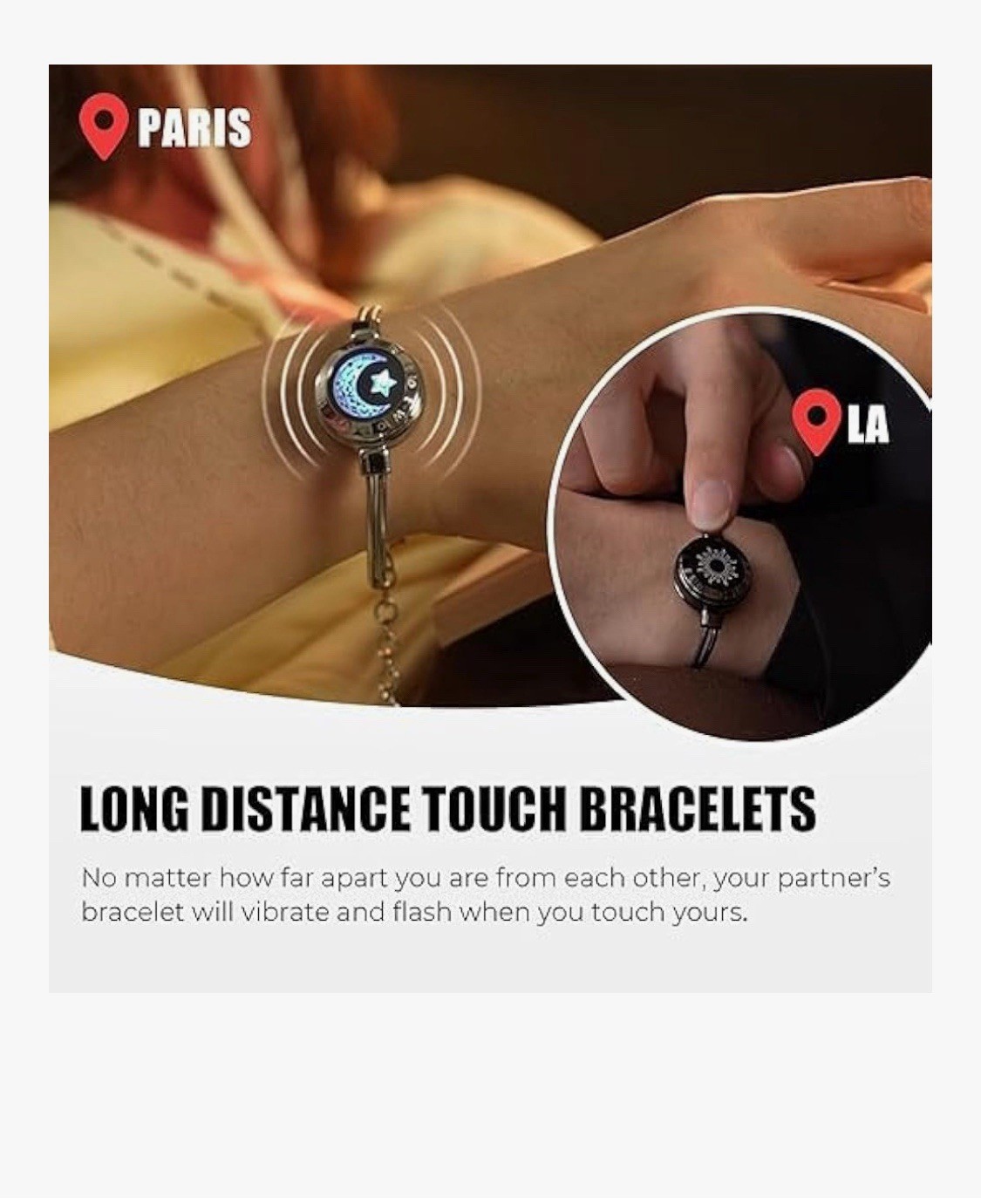 Single Totwoo Long Distance Touch Bracelet for Men Women With Charger