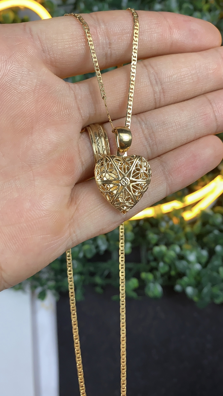 Heart Necklace Charm Pendant Mariner Chain for Womens Girls Gifts Cadena Corazon