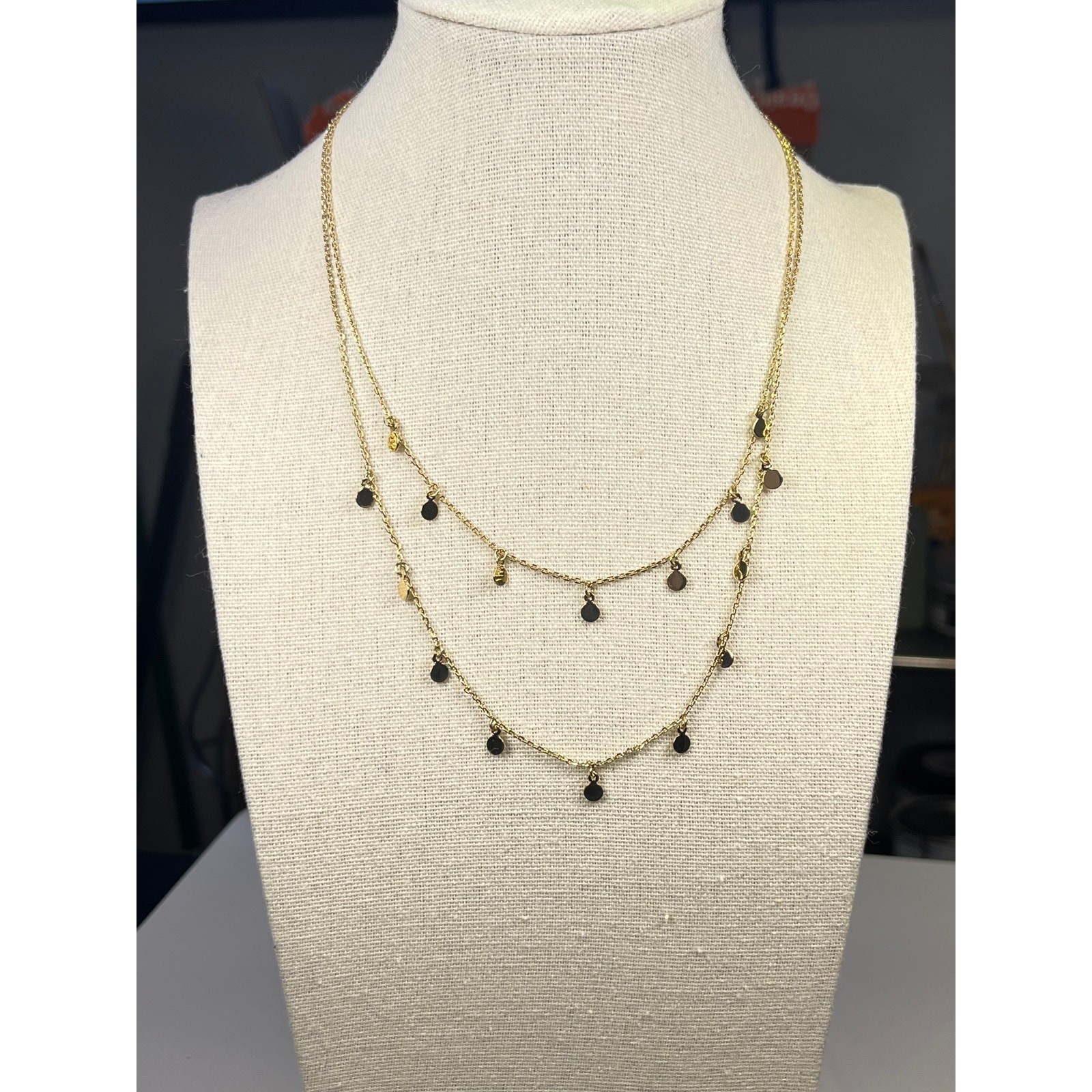 Dainty Multi-Layer Gold Tone Necklace