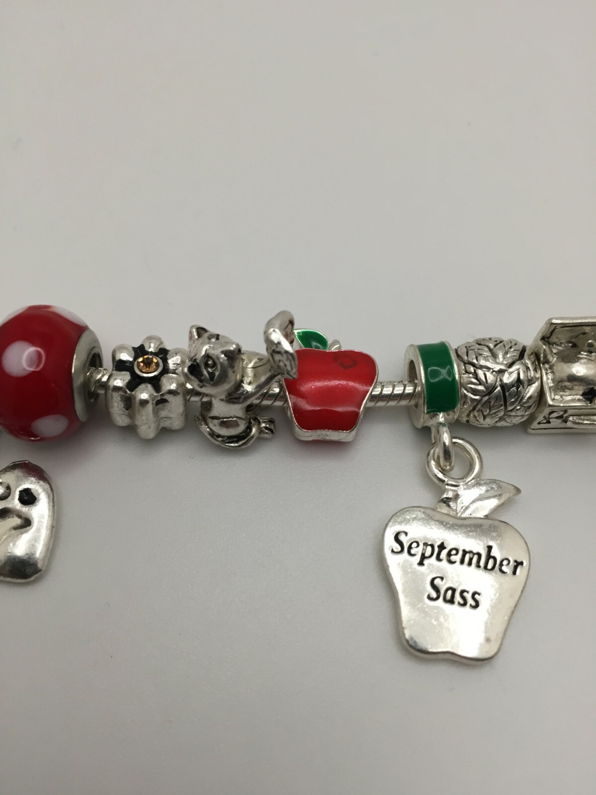 RARE Willabee and Ward Fall Apples Fish Kitten Kitty Cat Animal Charm Bracelet