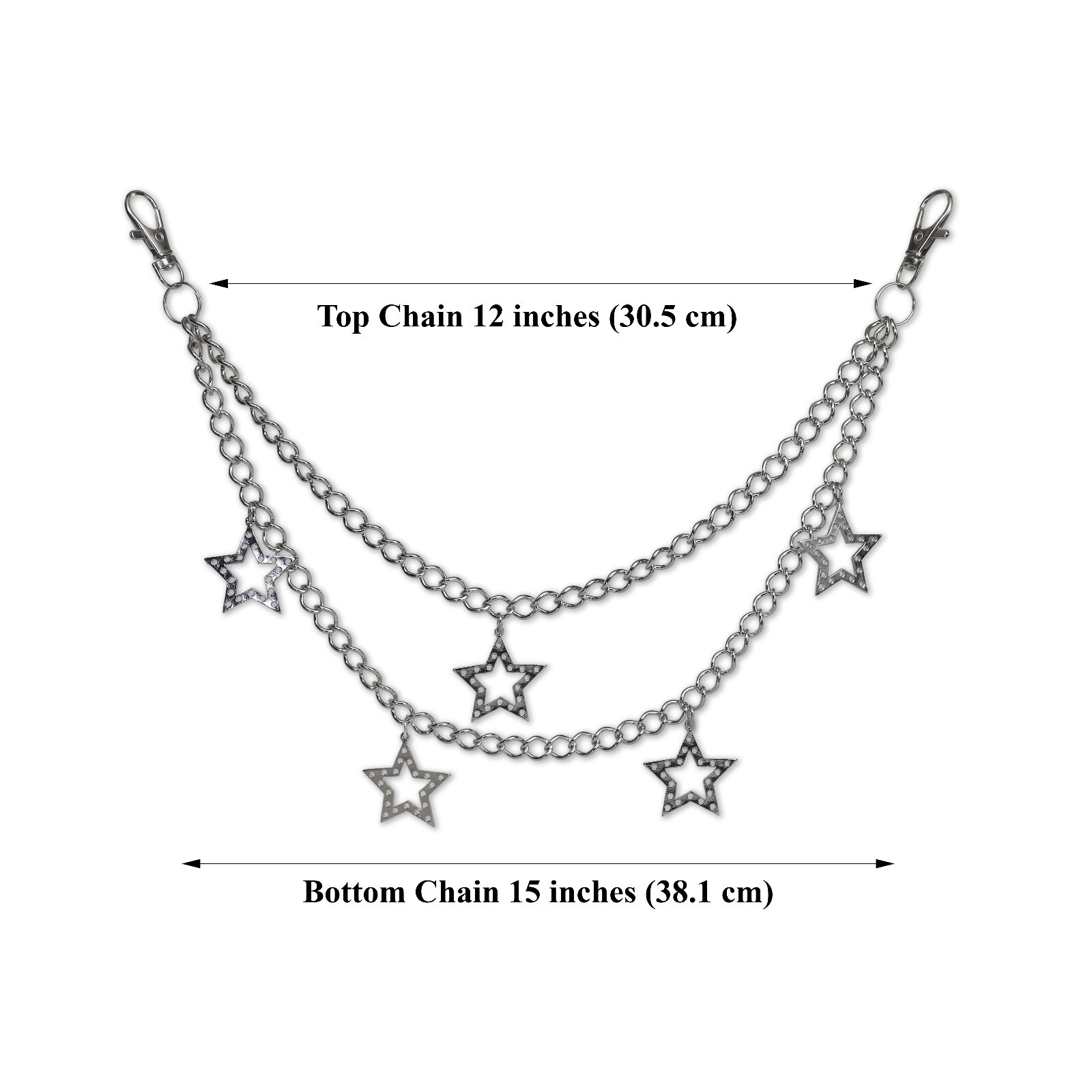 Jean Chains with Stars Hip Hop Punk Rock Heavy Duty Steel Chain JC-997