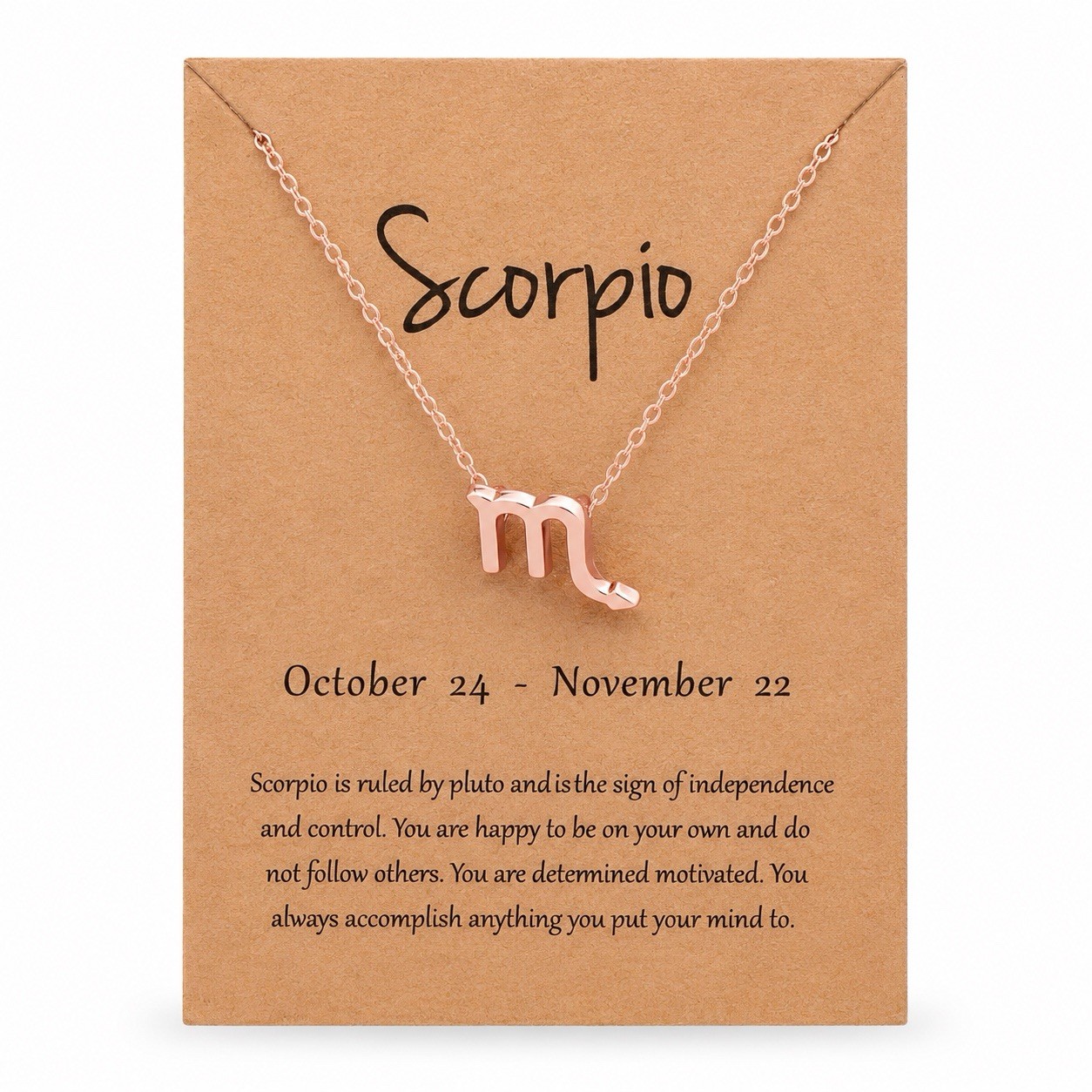 D2M 18K Rose Gold Plated Zodiac Scorpio Necklace, Unisex
