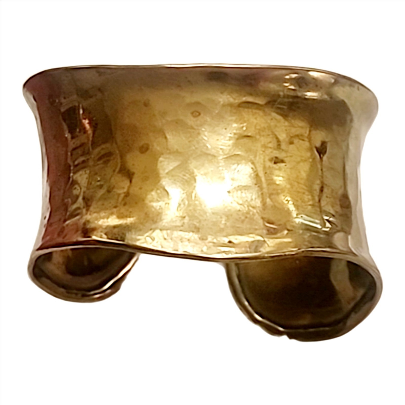 Boho Wide Open Cuff Bracelet Copper Hammered