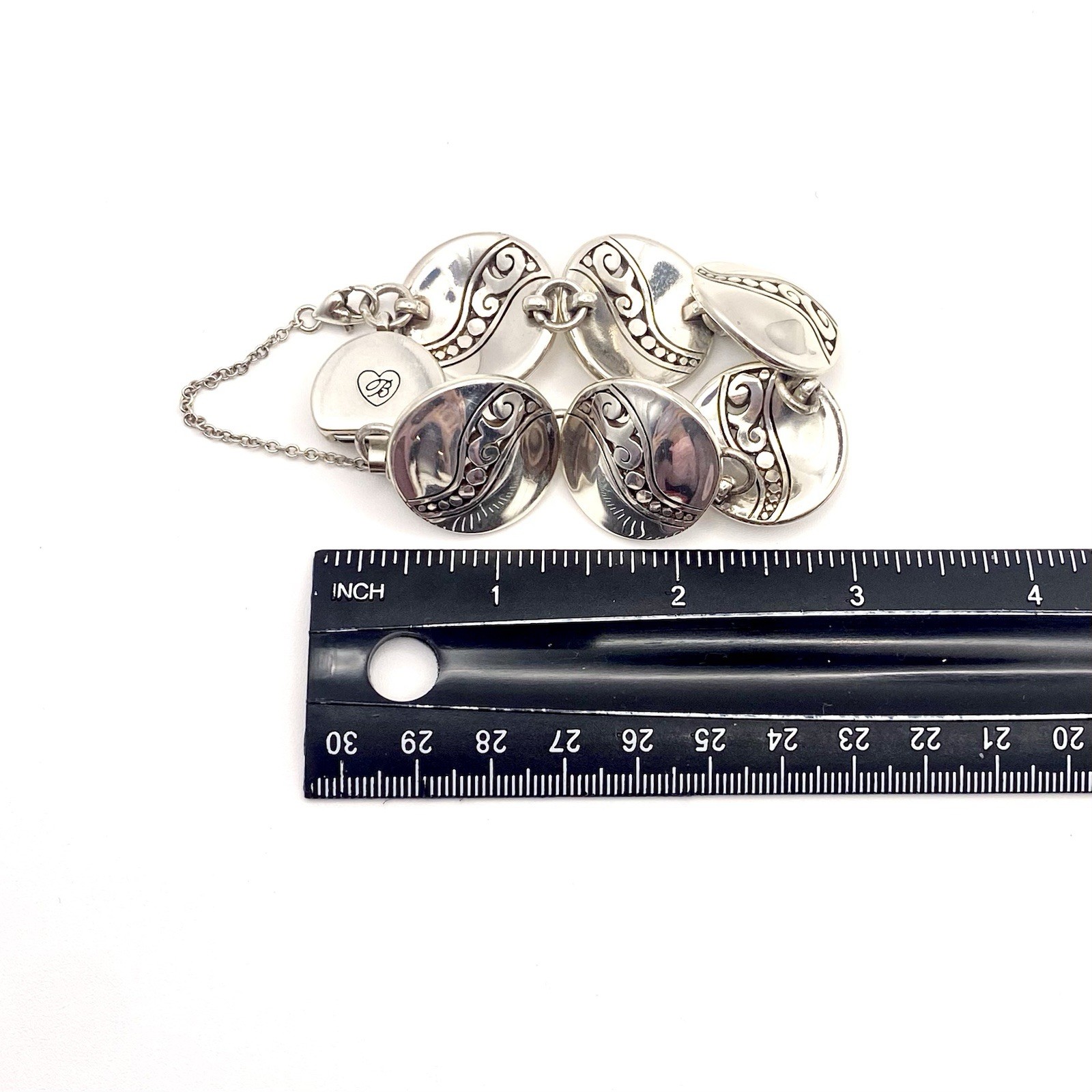 Brighton Silver Tone Concave Disk Bracelet Wave Boho Retro A La Mode Bohemian