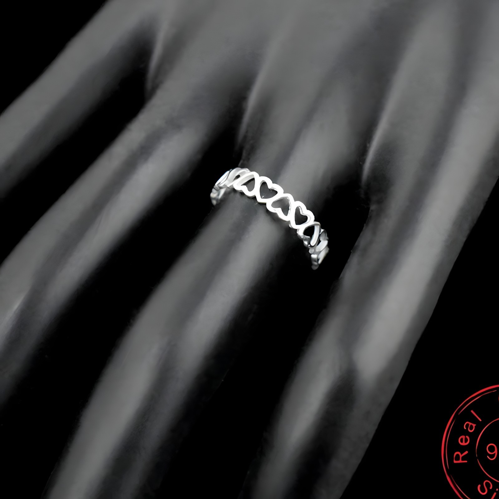 Unified Jewellery Sterling Silver Heart Ring(Adjustable)Open Heart Band Ring 389