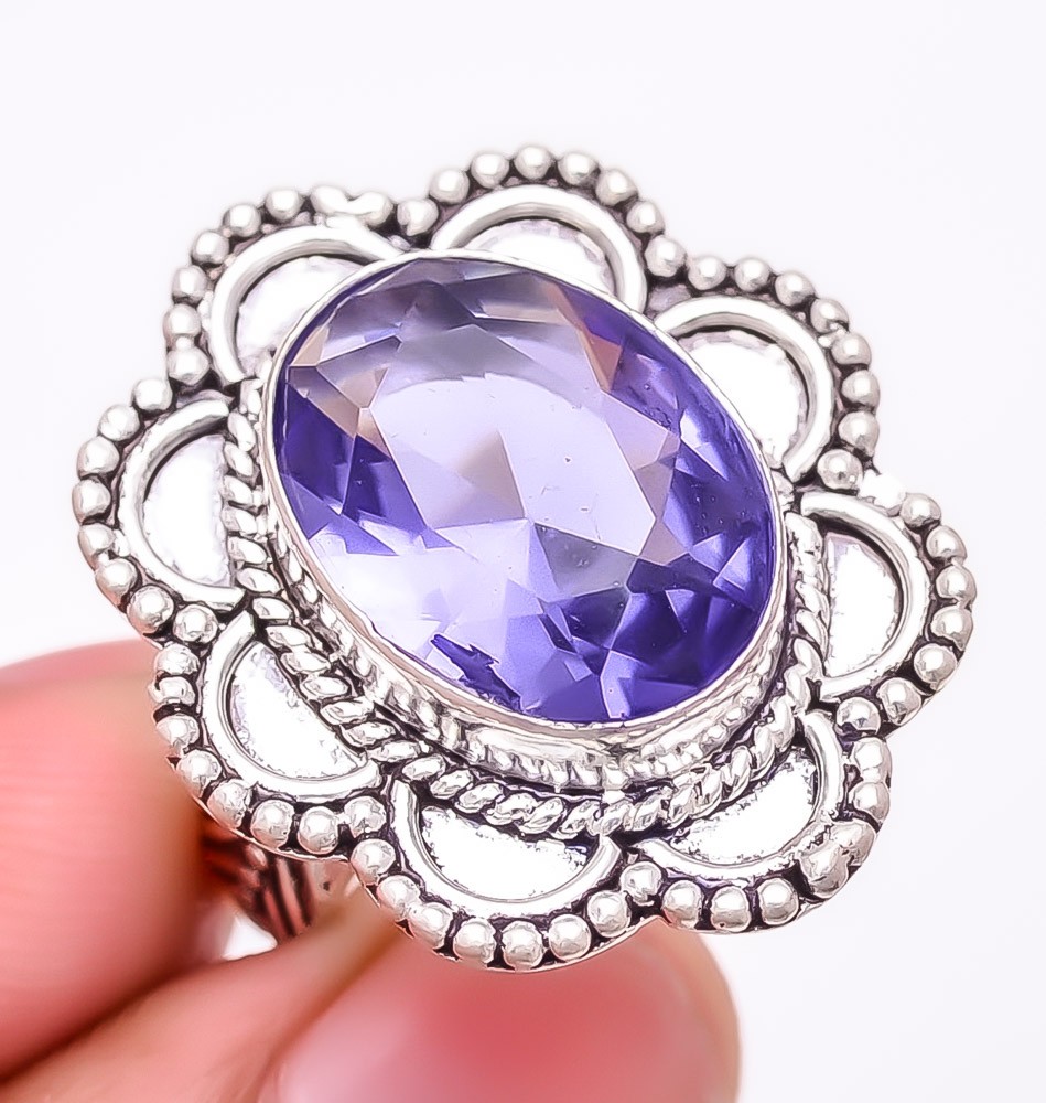 African Amethyst Gemstone 925 Silver Plated Jewelry Ring s.8 S2668