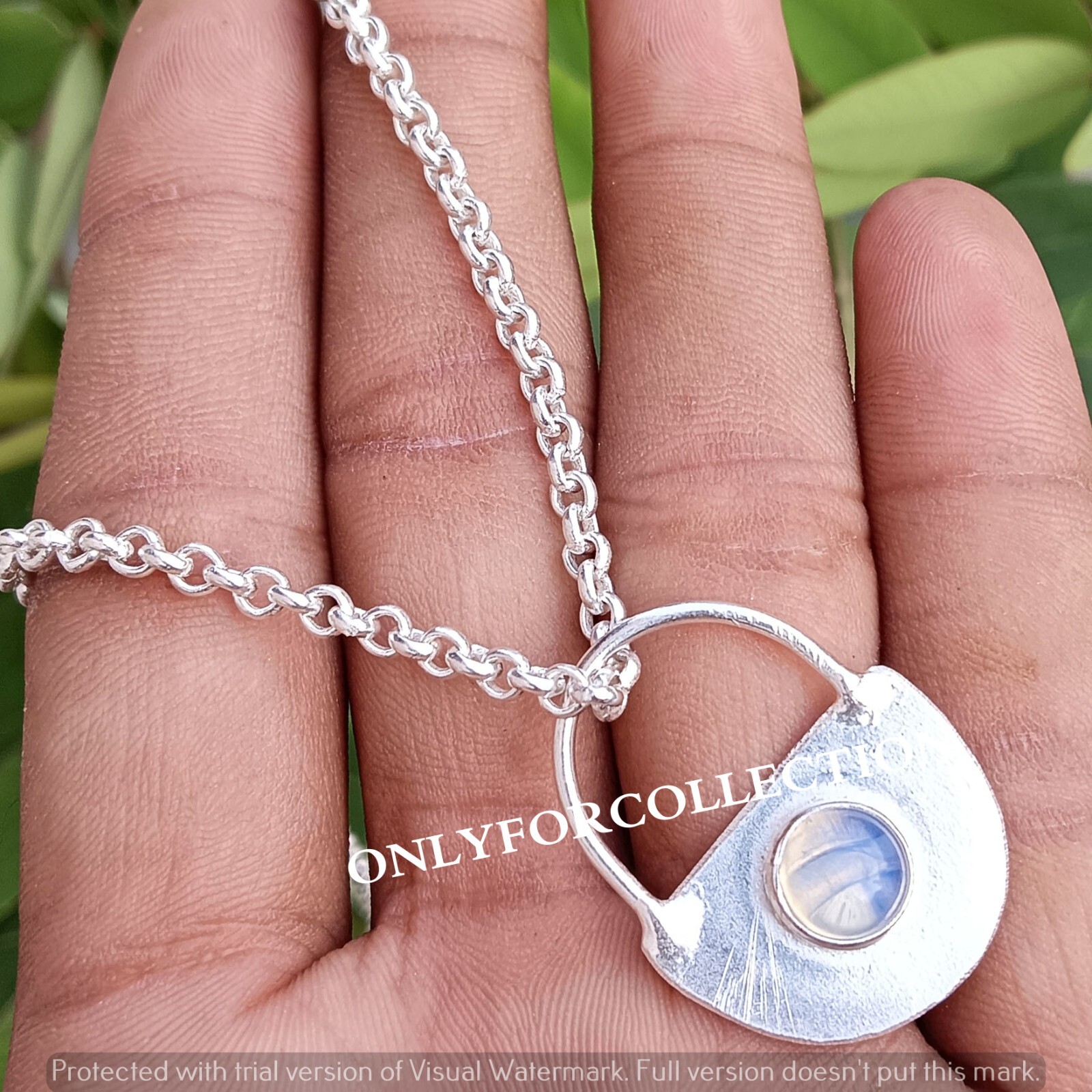New Arrive Opalite Gemstone Silver Plated Handmade Lock 1 PC Pendant With Chain