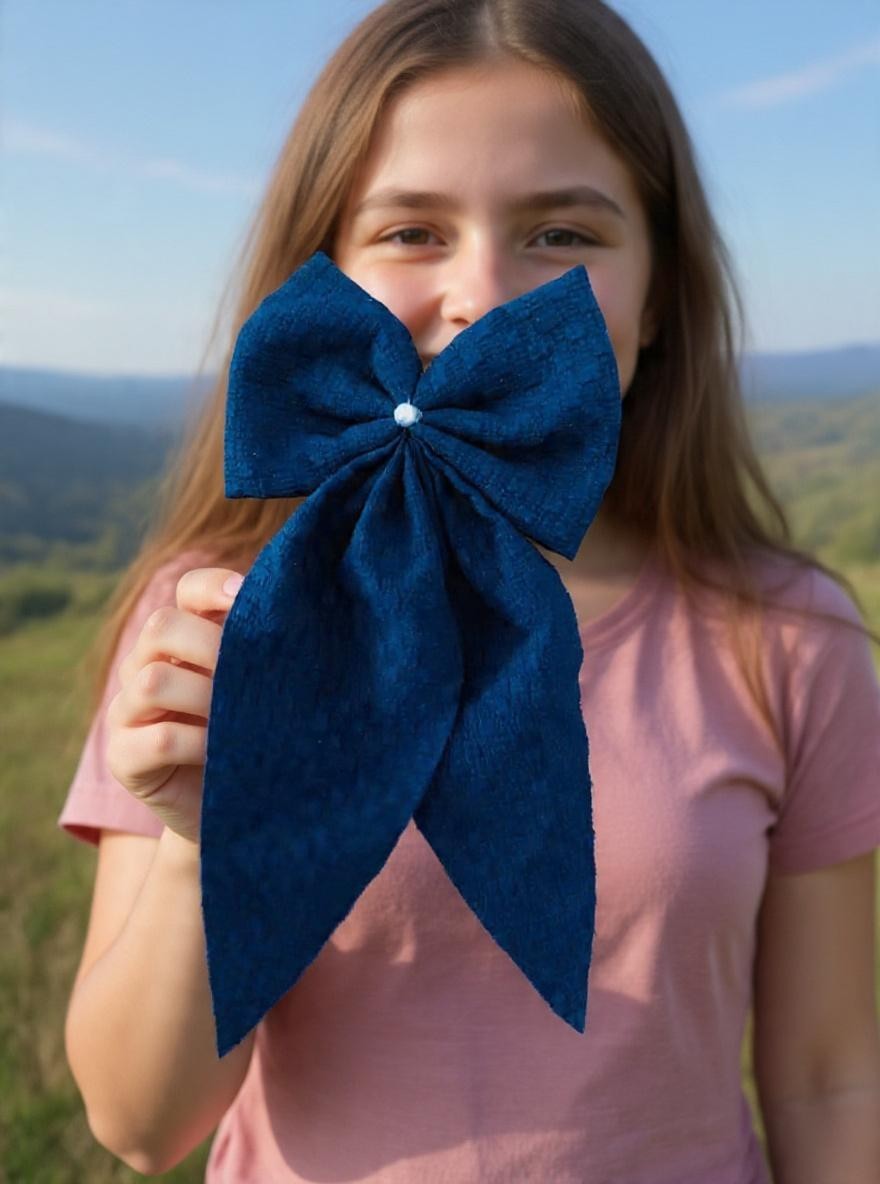 Large 8 inch pearl Bow Hair Clip Fabric Handmade Clip Hair Bow Women Accessories