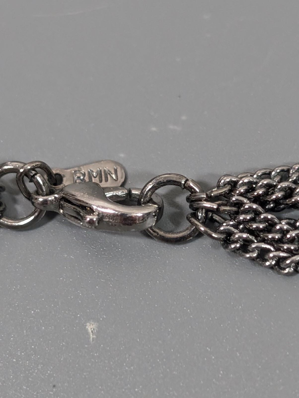 Roman Gray Faux Pearl Station Multi Chain Layered Statement Neckalce Whimsigoth