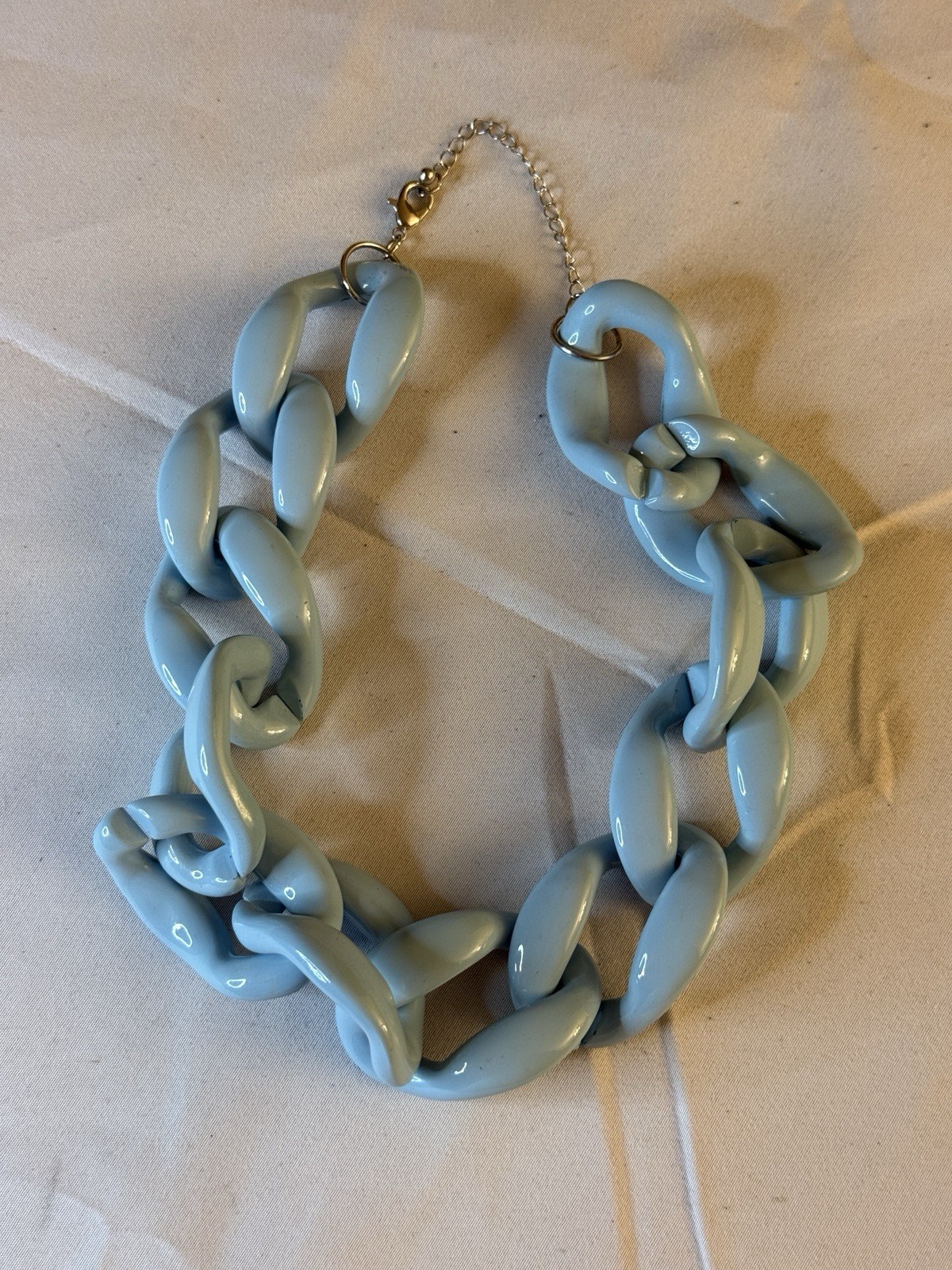 Blue Chunky Link Chain Necklace