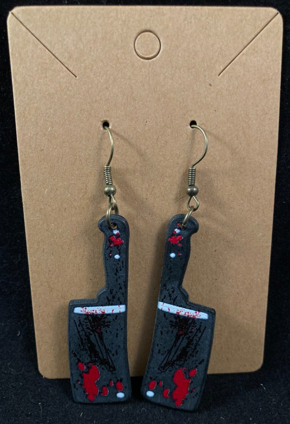 Bloody Cleaver Knife Earrings – Dangle – Serial Killer – Halloween – Handmade