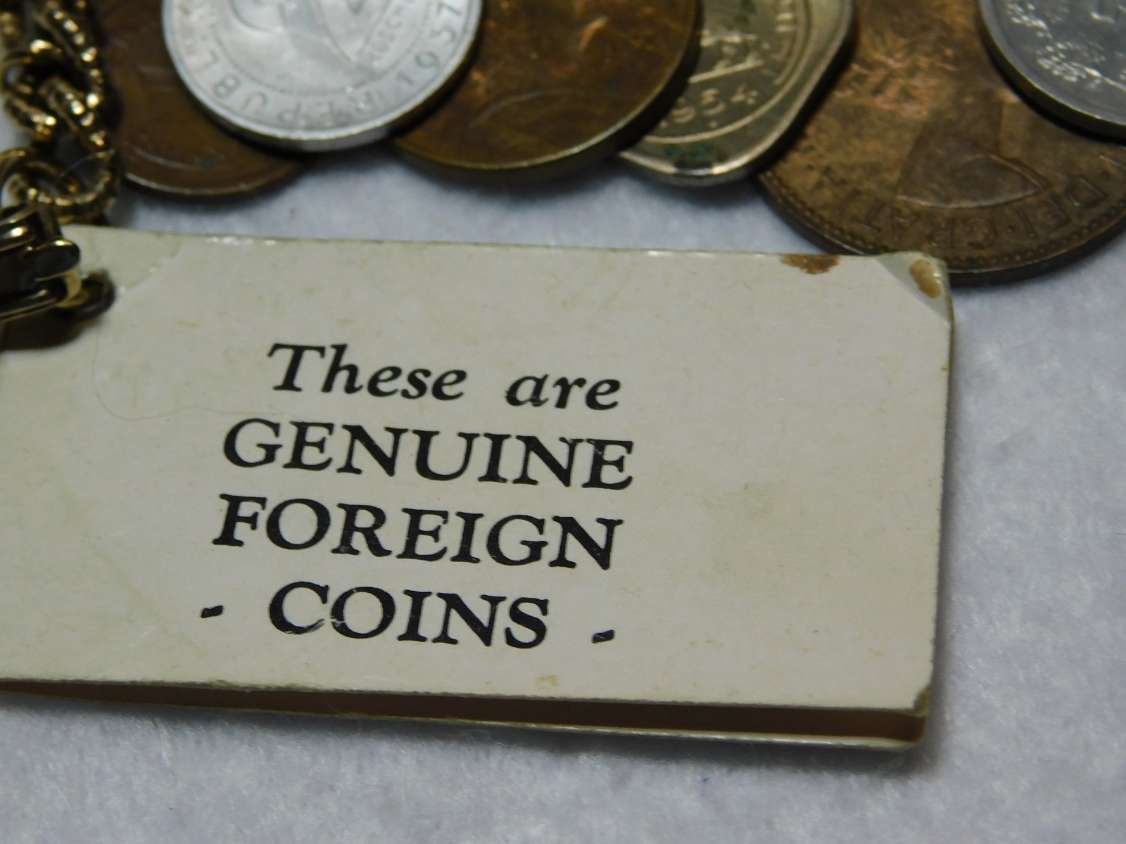Very Nice Bracelet Made From Genuine Foreign Coins With Tag. Good Condition