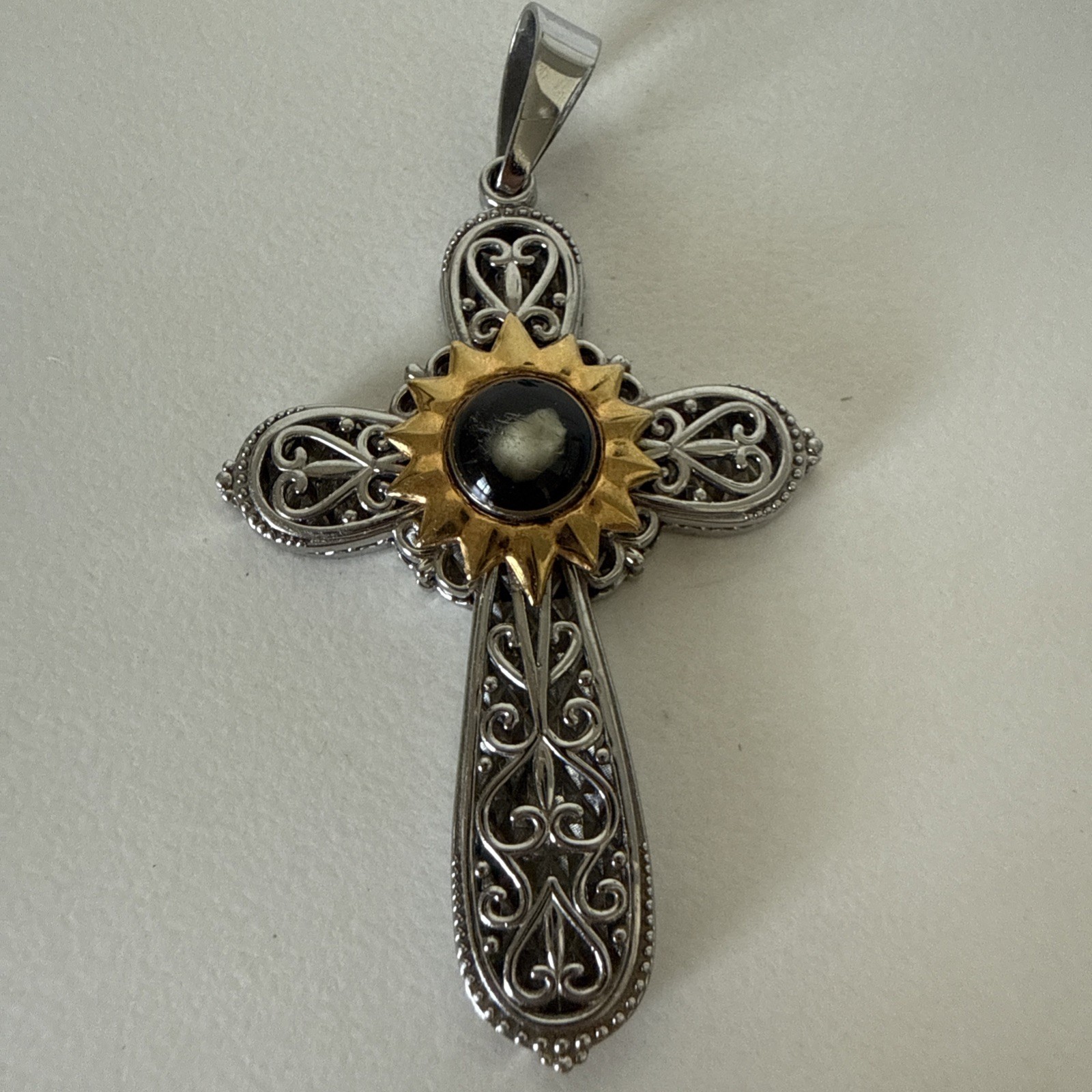 Stamped Stainless Steel Cross Women’s Jewelry Silver Tone Gold Tone Detail