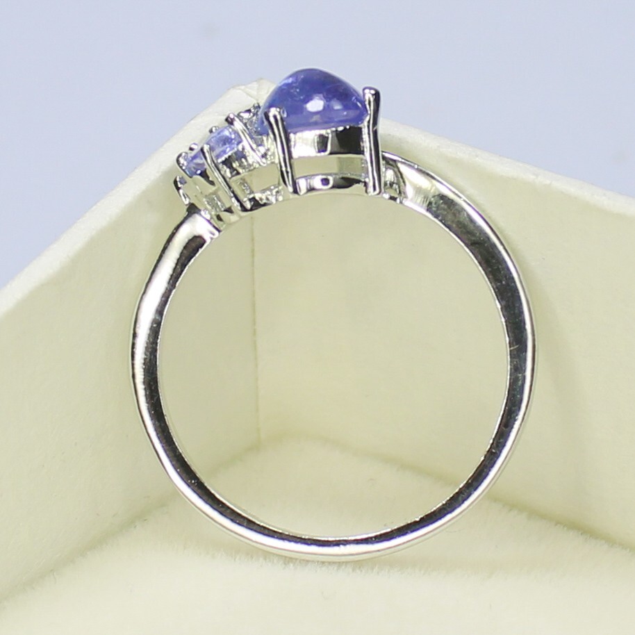 Natural Blue Tanzanite Ring With 925 Sterling Silver in All Sizes Available