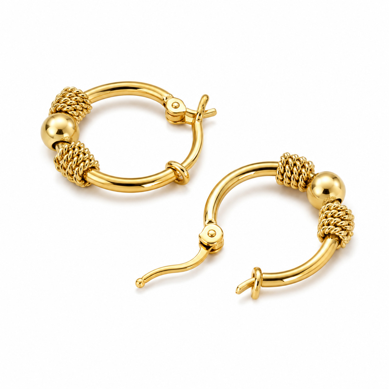 316L Stainless Steel Gold Hoop Earrings Women Huggie Hypoallergenic Gift