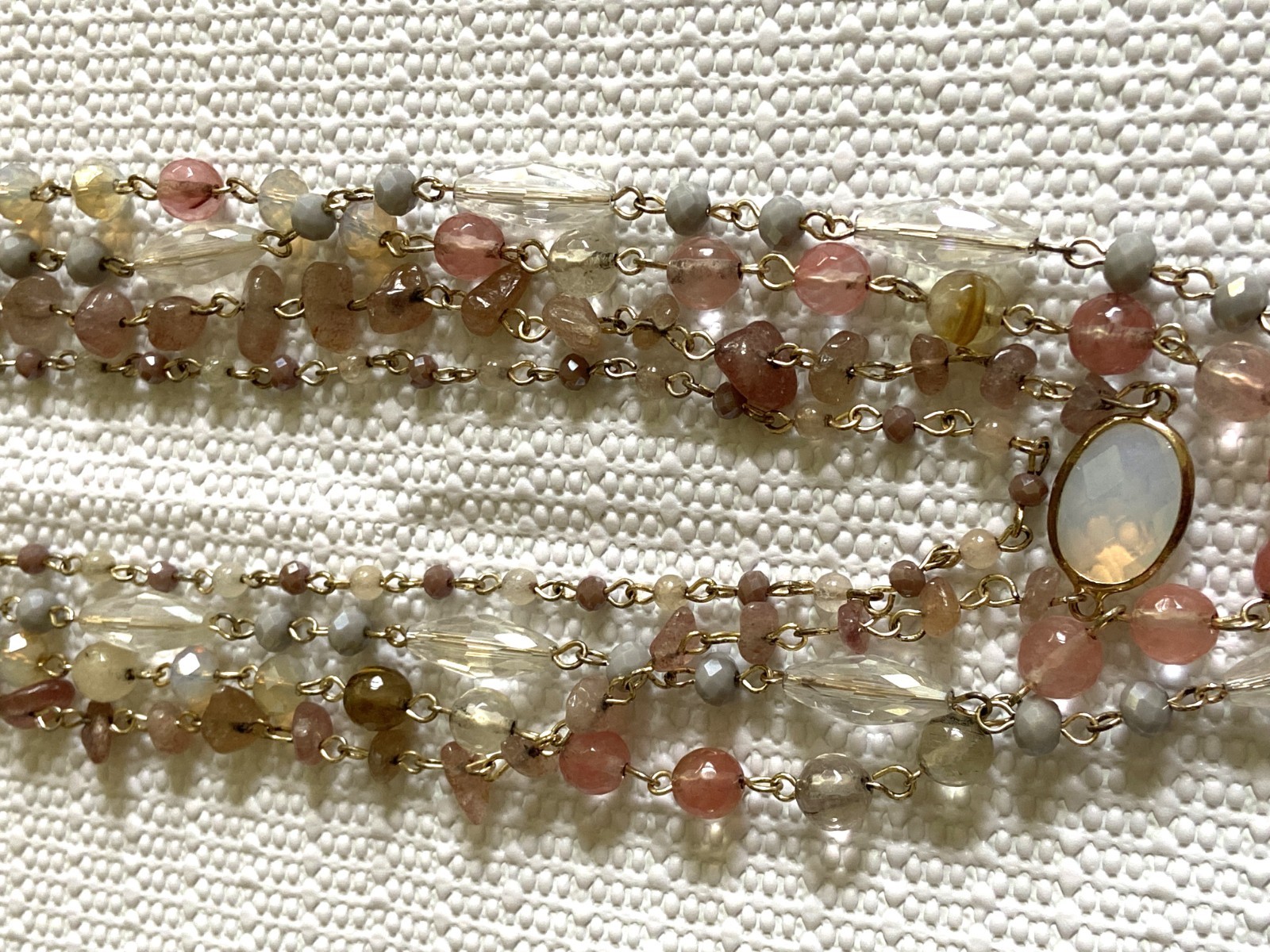 Layered Multi-Chain Beaded Necklace