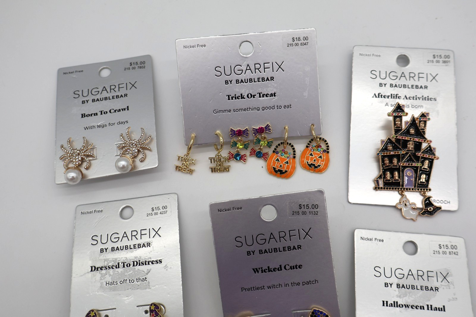 Sugarfix By Baublebar Halloween Earrings Lot of 8 Pairs Jack O Lantern Witch NWT