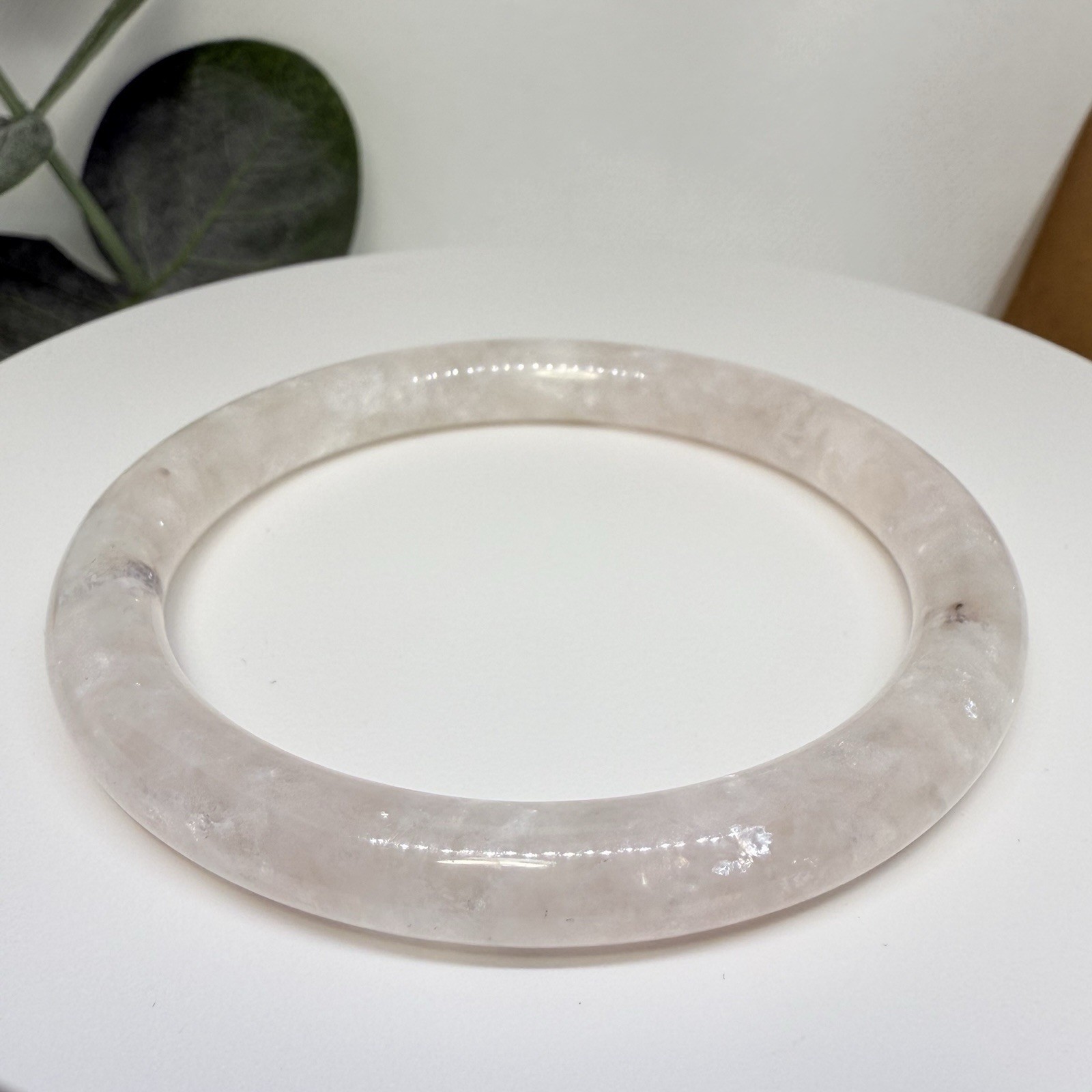 Pink Mica Hard Bangle Size: 55.5MM Width: 7.8MM