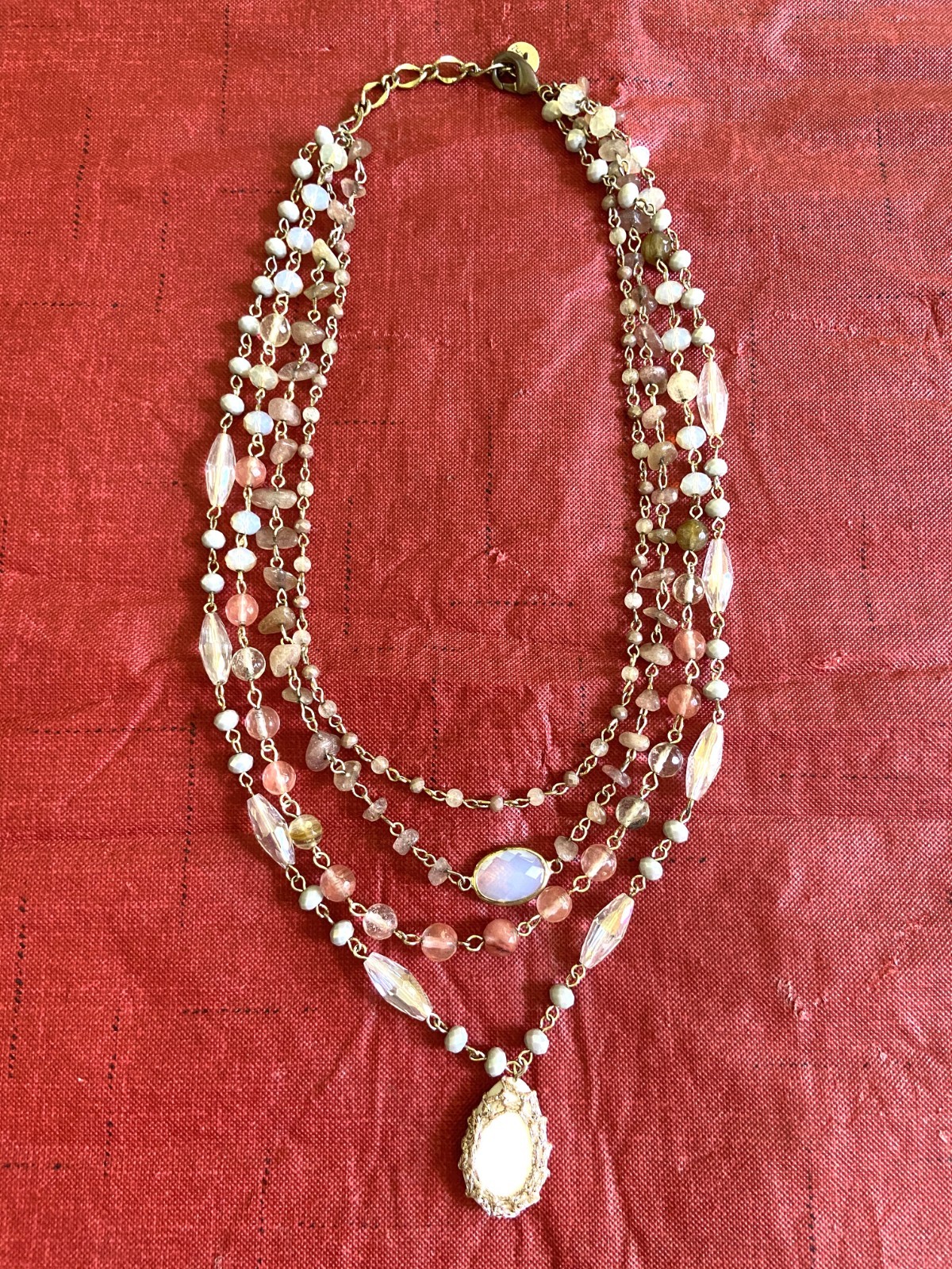 Layered Multi-Chain Beaded Necklace