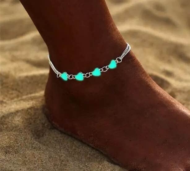 Luminous Beach Heart Anklet/Bracelet – Fashion Jewelry Glow In The Dark