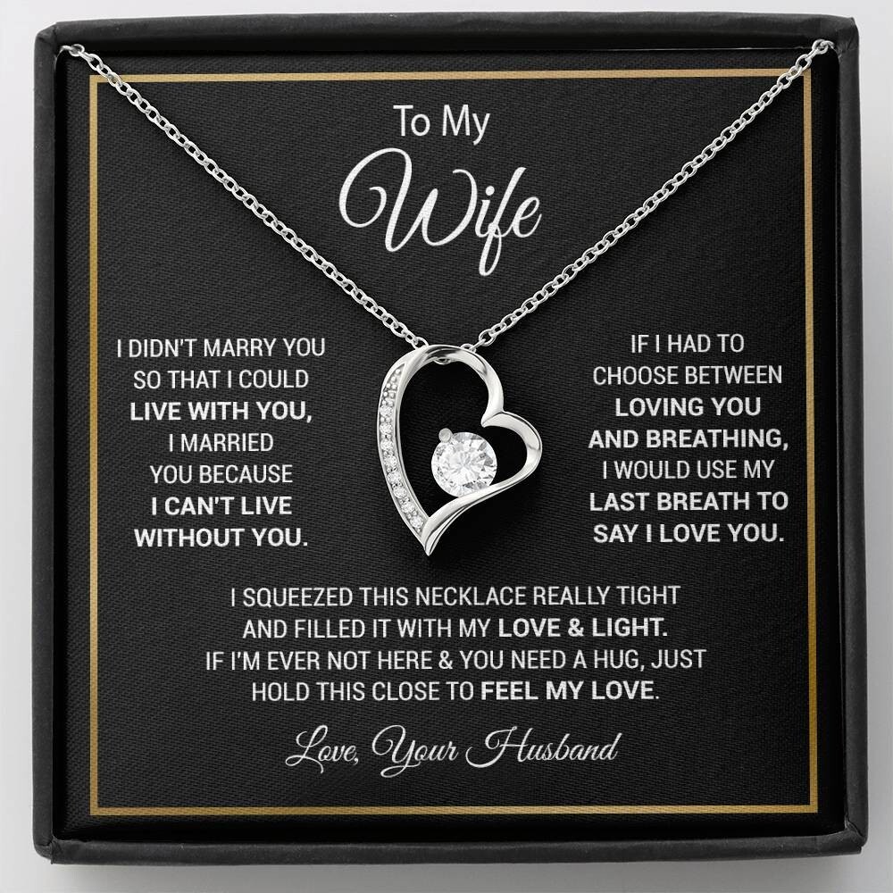 To My Wife Necklace Birthday Anniversary Gift Romantic Jewelry Keepsake