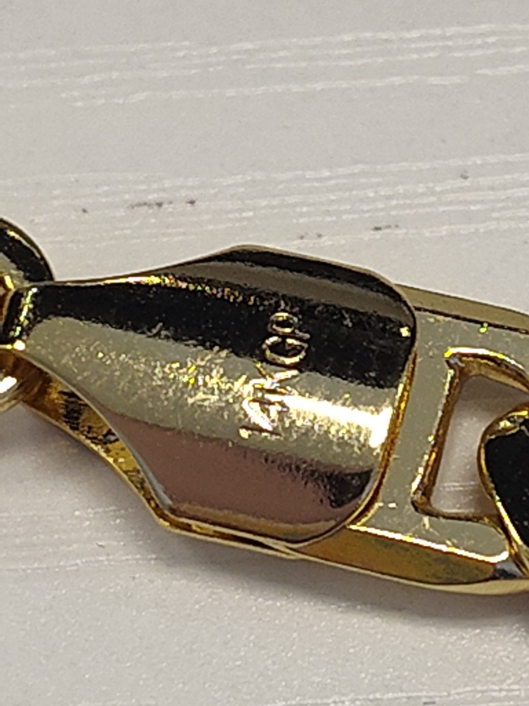 14kt Gold Plated Mariner Bracelet 8 inch Long 1/3 Inch Wide