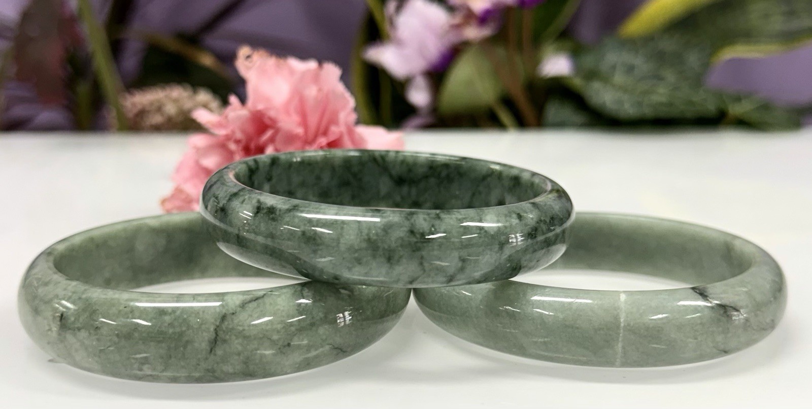 Wholesale Lot 3 Pcs Natural Burma Jade Bangle Crystal healing energy