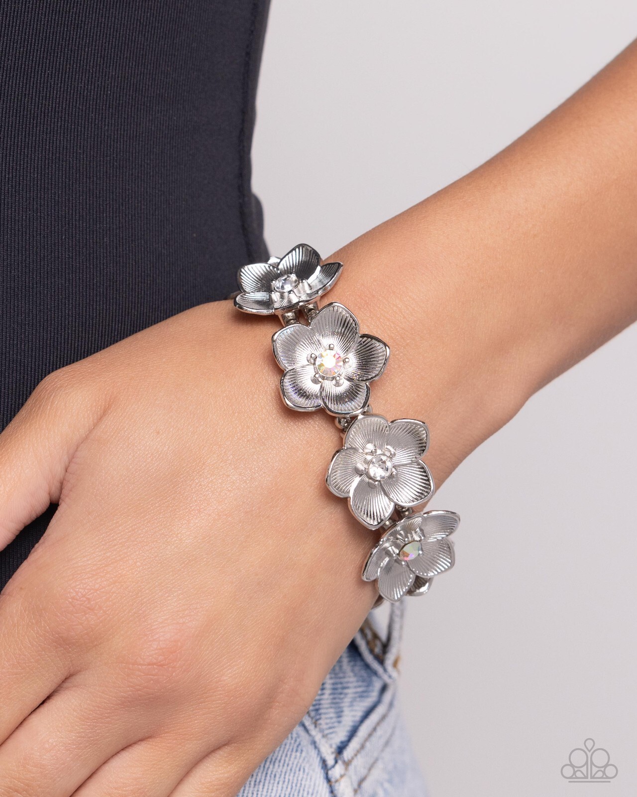 Paparazzi Jewelry Accessories – General Grandeur – White Bracelet – NEW!!