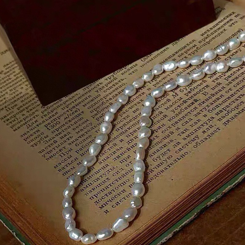 14K Gold Filled Baroque Pearl Choker, Hepburn Style OT Clasp Necklace for Women