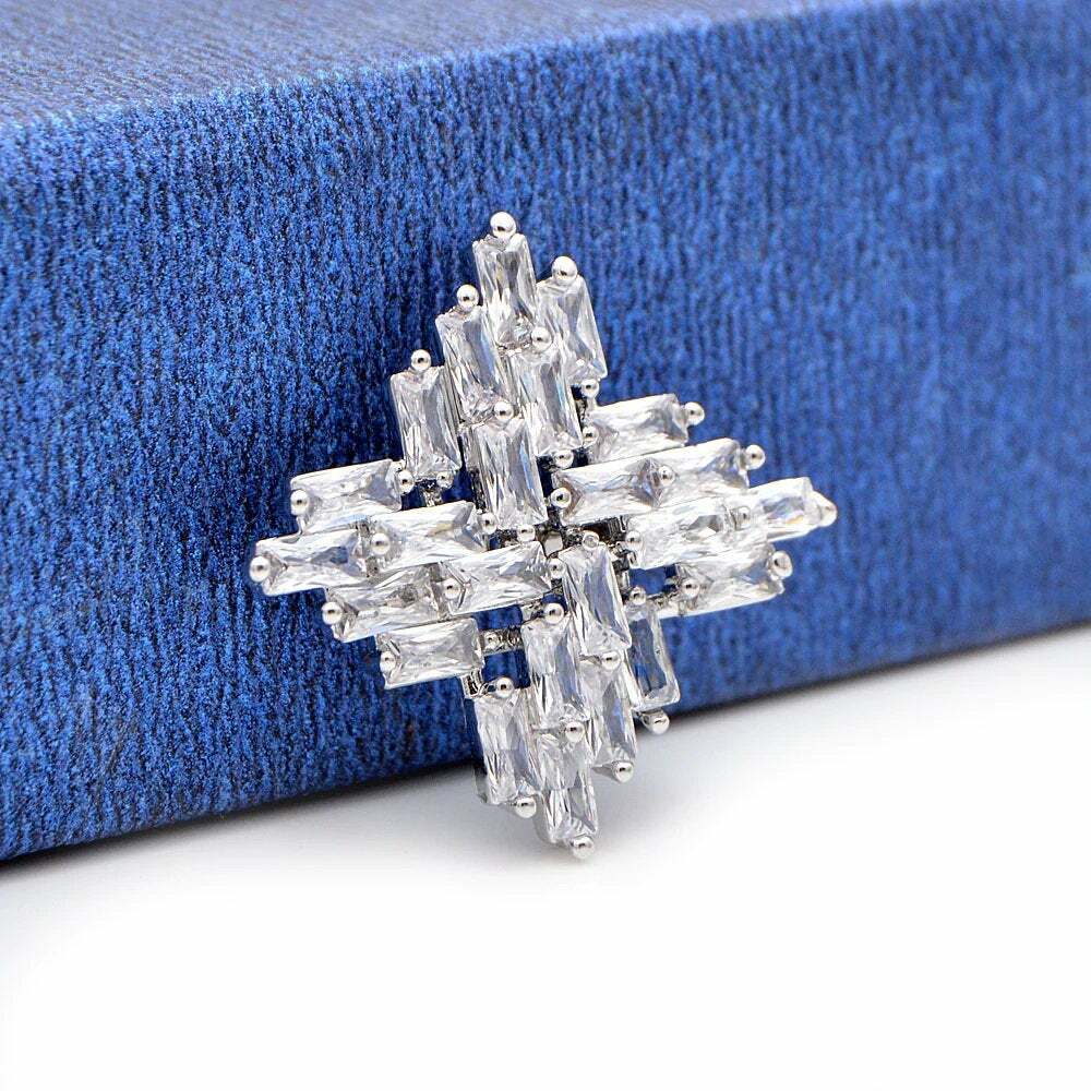 8.80CT Simulated Sapphire Collar Shining Sparking Small Brooch Pin In 935 Silver