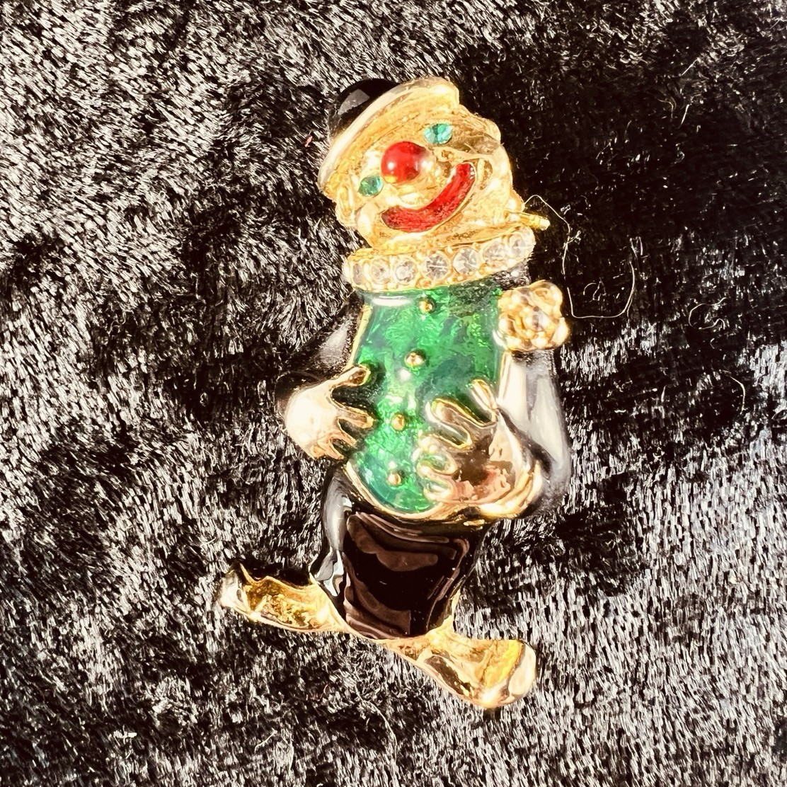 Christopher Radko “Hobo Clown” figural brooch.