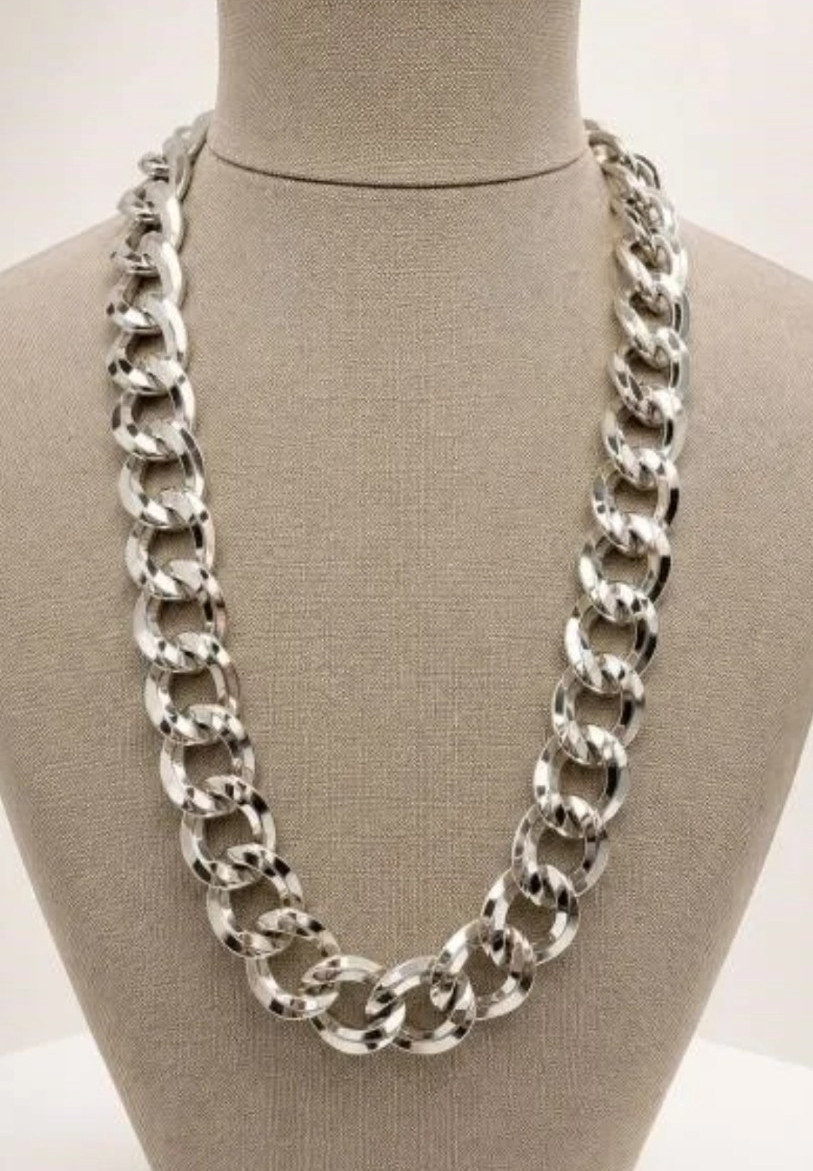 Monet Silver-Tone Chain Link Necklace
