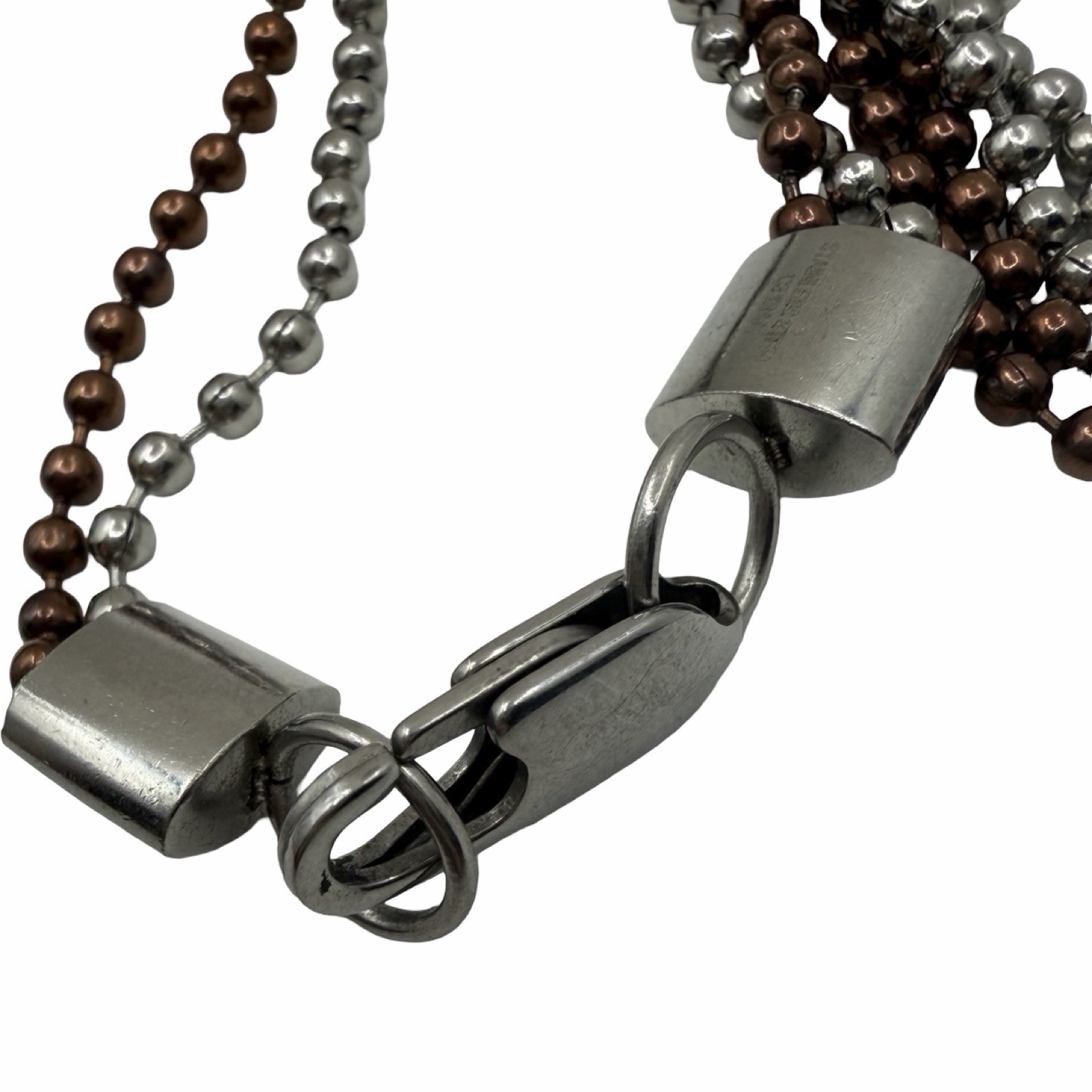 Chisel Stainless Steel Brown Two Tone Cross Pendant Necklace Ball Chain 24”