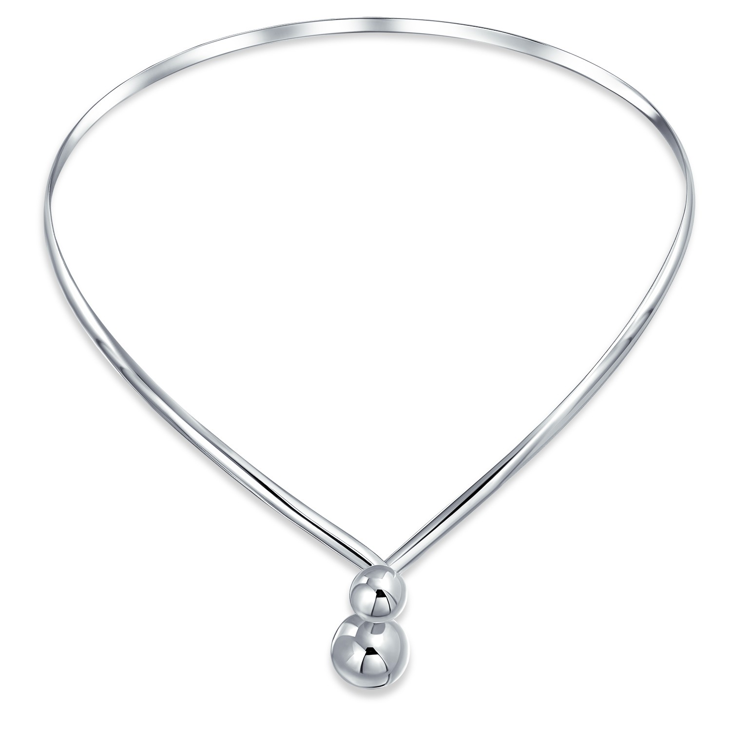 Geometric Choker V Shape Interlocking Balls Collar Statement Necklace For Women