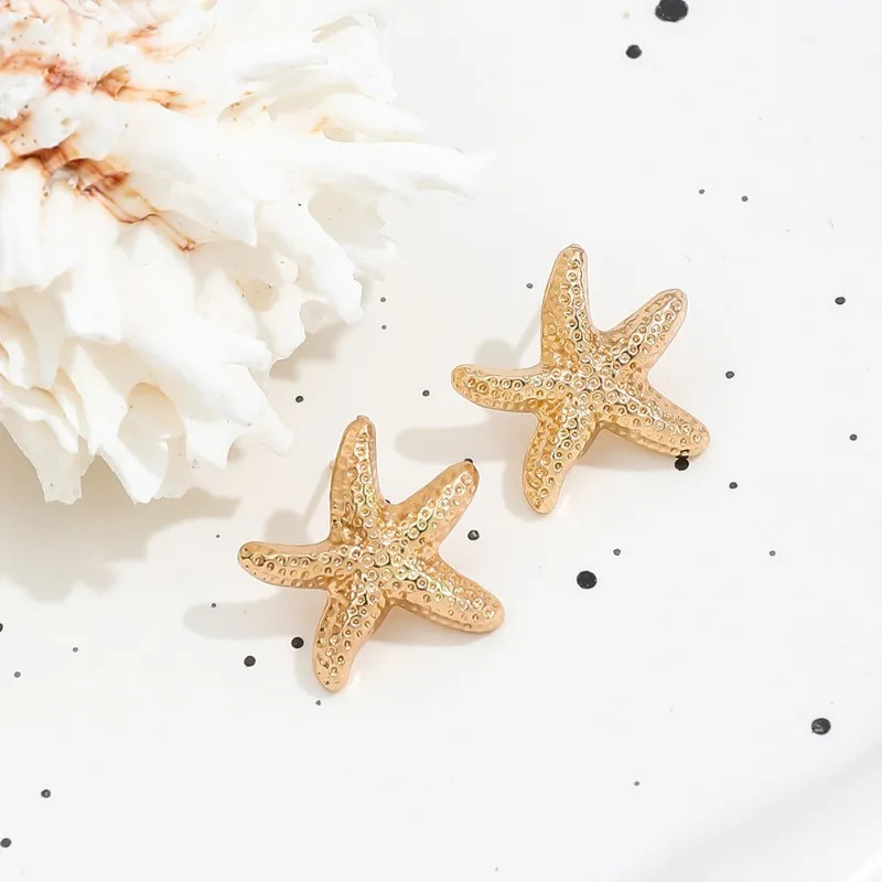 1 Pair Geometric Temperament Casual Starfish Bolt Earrings Summer Simple